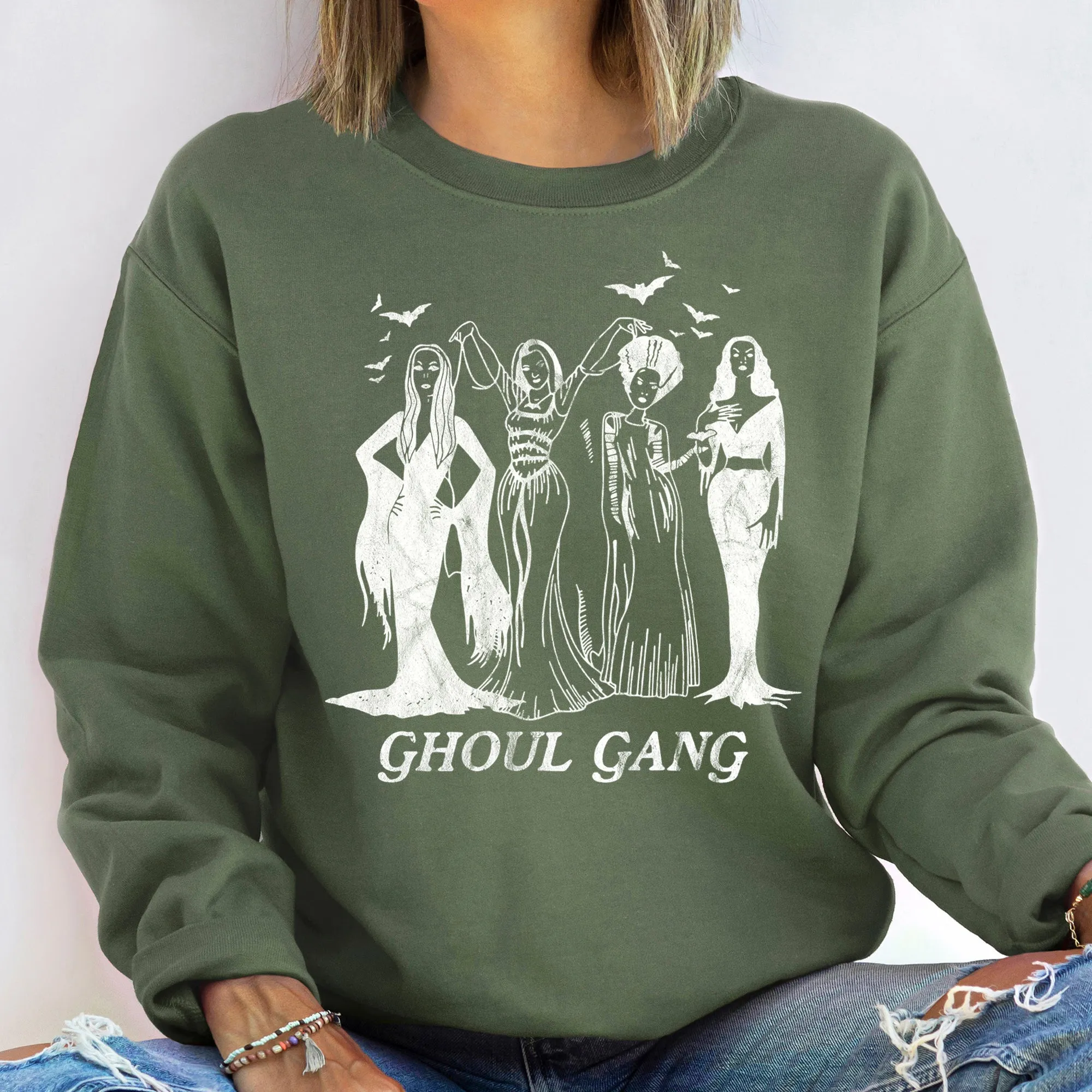 Ghoul Gang Vintage Halloween Sweatshirt sold by Refinery Number One product image thumbnail 2