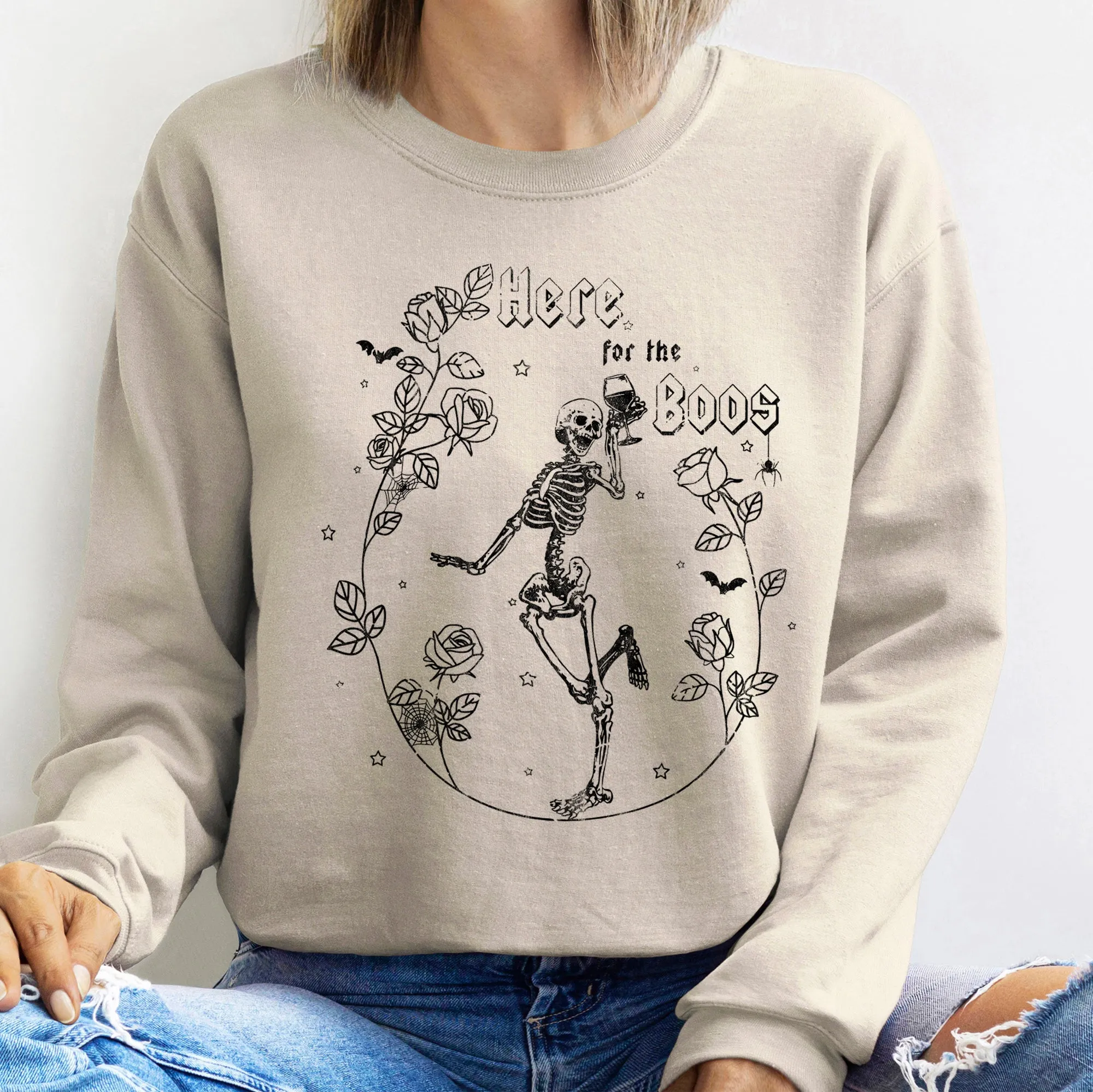 Here For The Boos Halloween Sweatshirt sold by Refinery Number One product image thumbnail 4