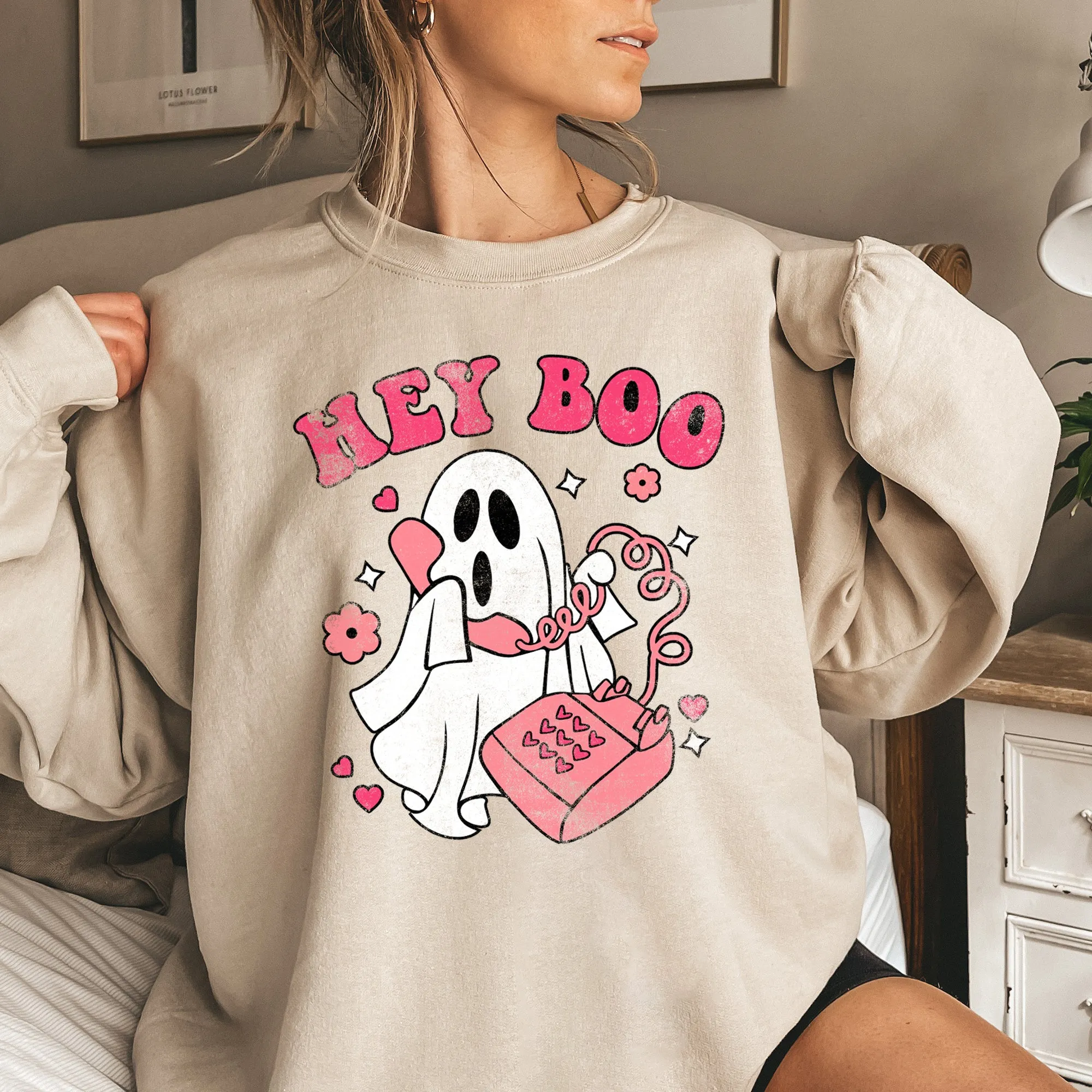 Hey Boo Vintage Halloween Sweatshirt sold by Refinery Number One product image thumbnail 2