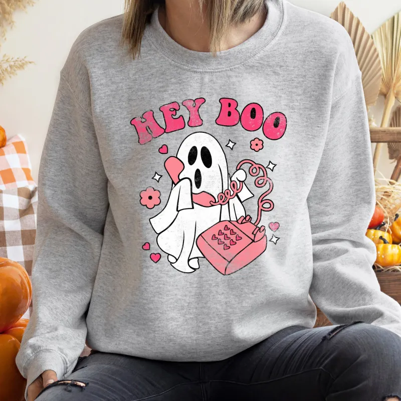 Hey Boo Vintage Halloween Sweatshirt sold by Refinery Number One