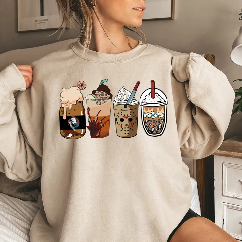 Horror Movie Coffee Halloween Sweatshirt sold by Refinery Number One