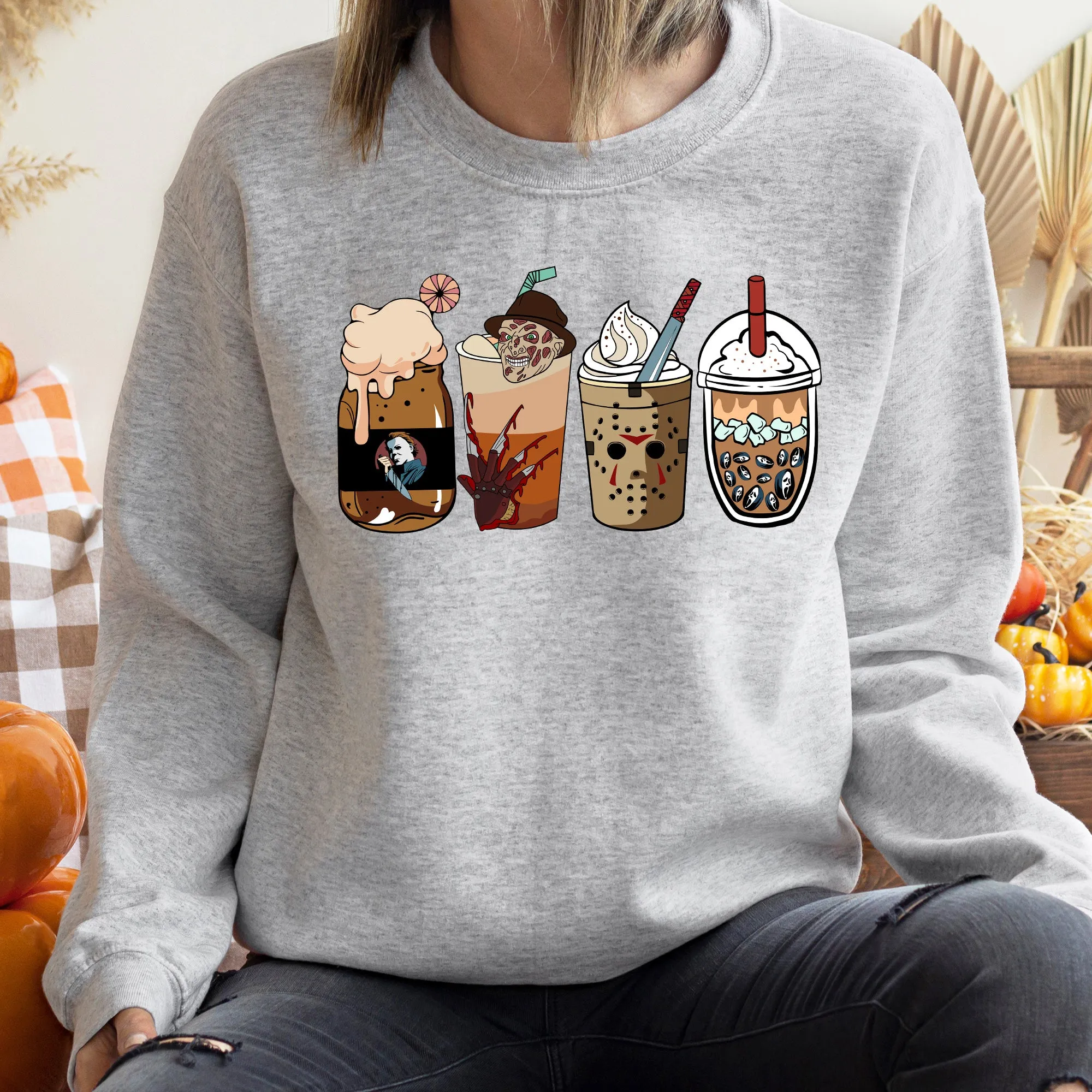 Horror Movie Coffee Halloween Sweatshirt sold by Refinery Number One product image thumbnail 2