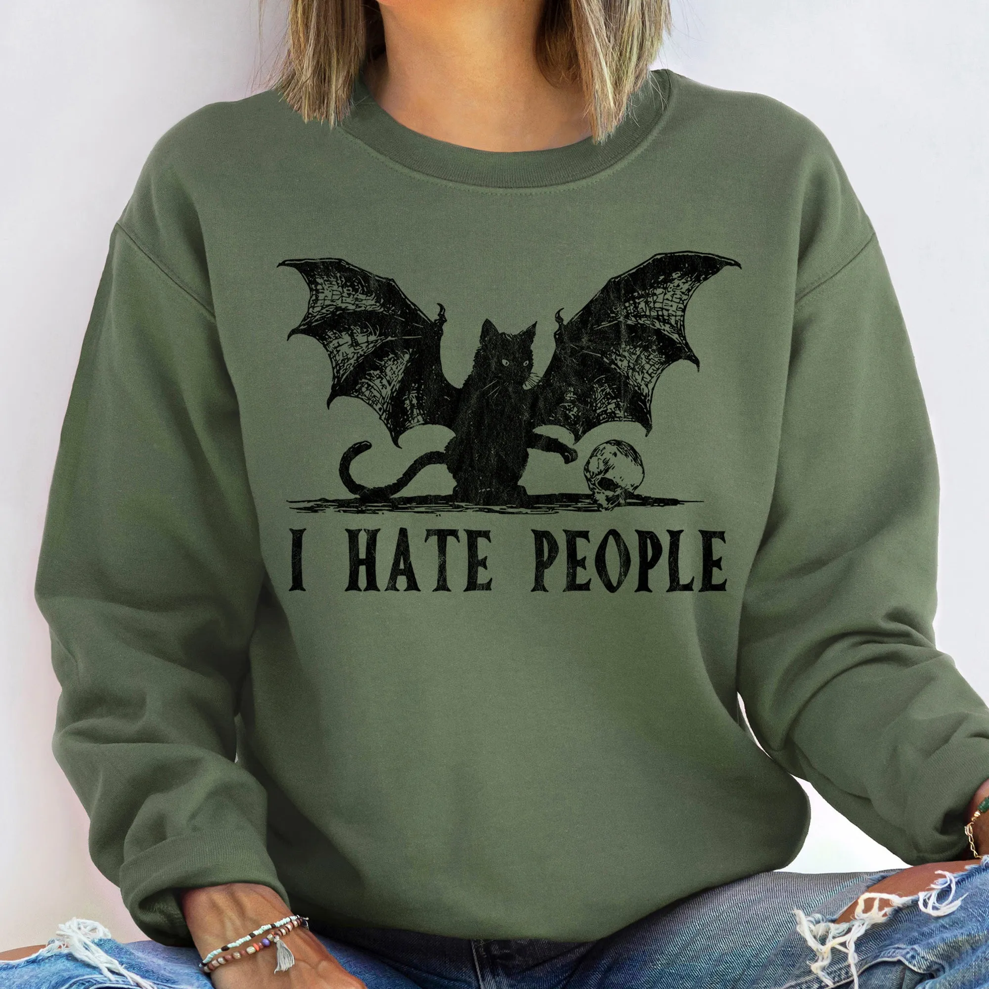 I Hate People Halloween Sweatshirt sold by Refinery Number One product image thumbnail 3