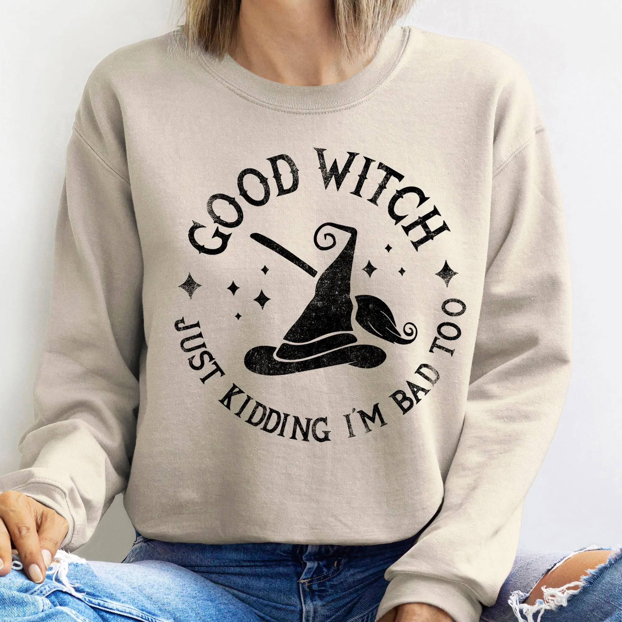 Good Witch Halloween Sweatshirt sold by Refinery Number One product image thumbnail 4