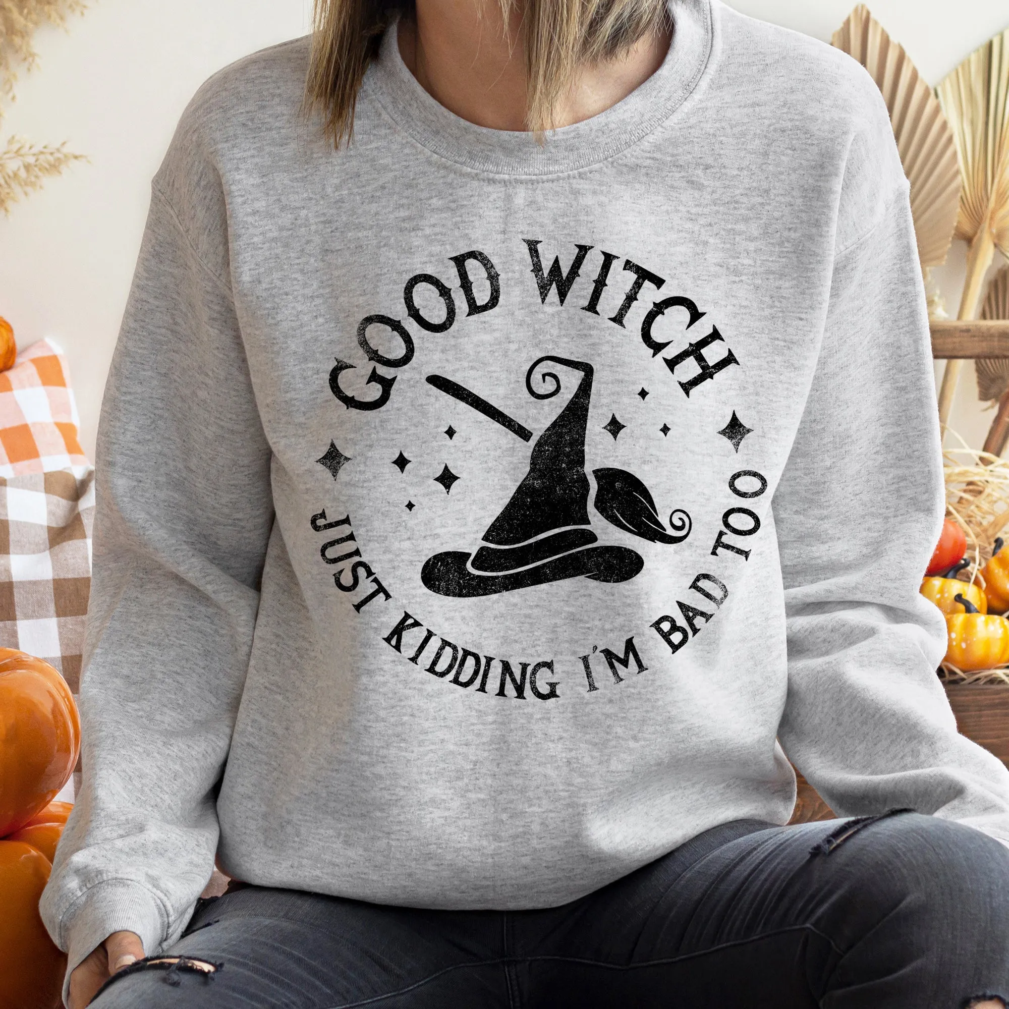 Good Witch Halloween Sweatshirt sold by Refinery Number One product image thumbnail 2