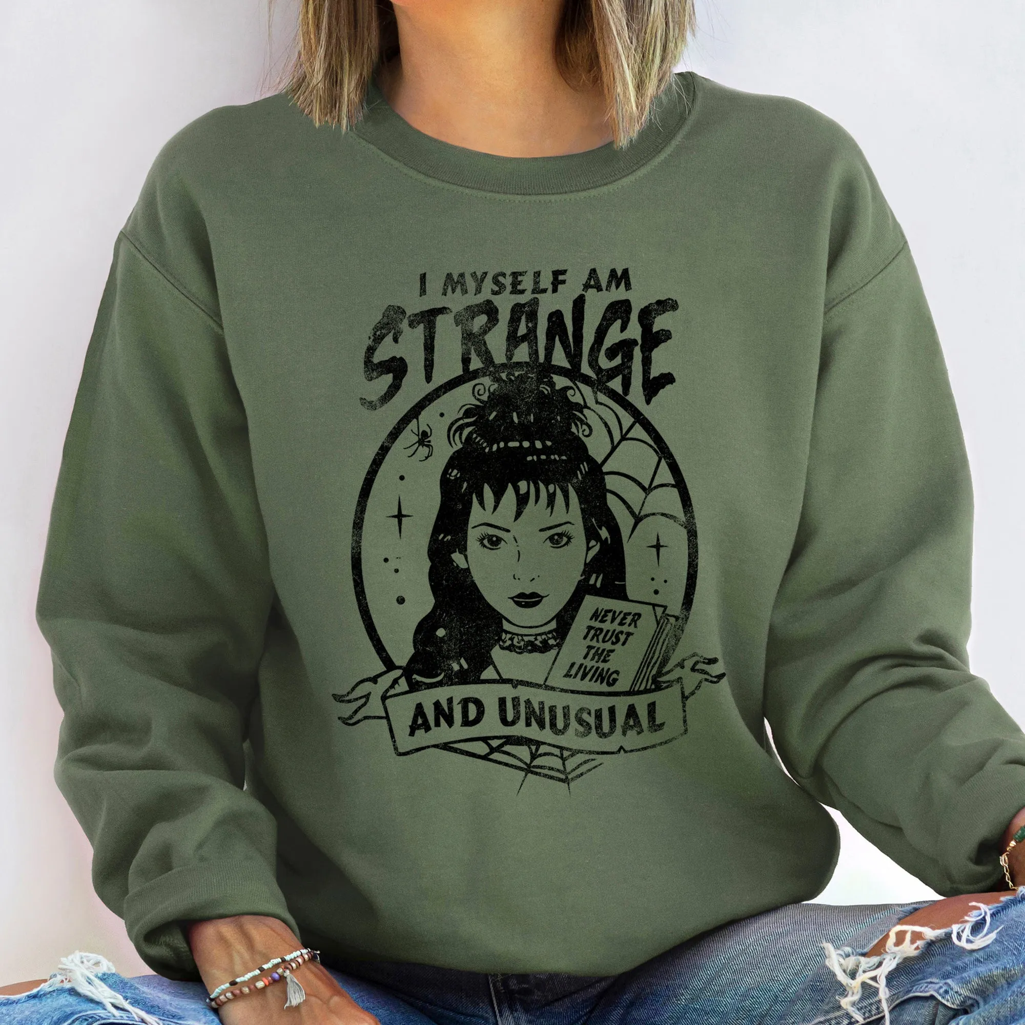 Strange And Unusual Halloween Sweatshirt sold by Refinery Number One product image thumbnail 3