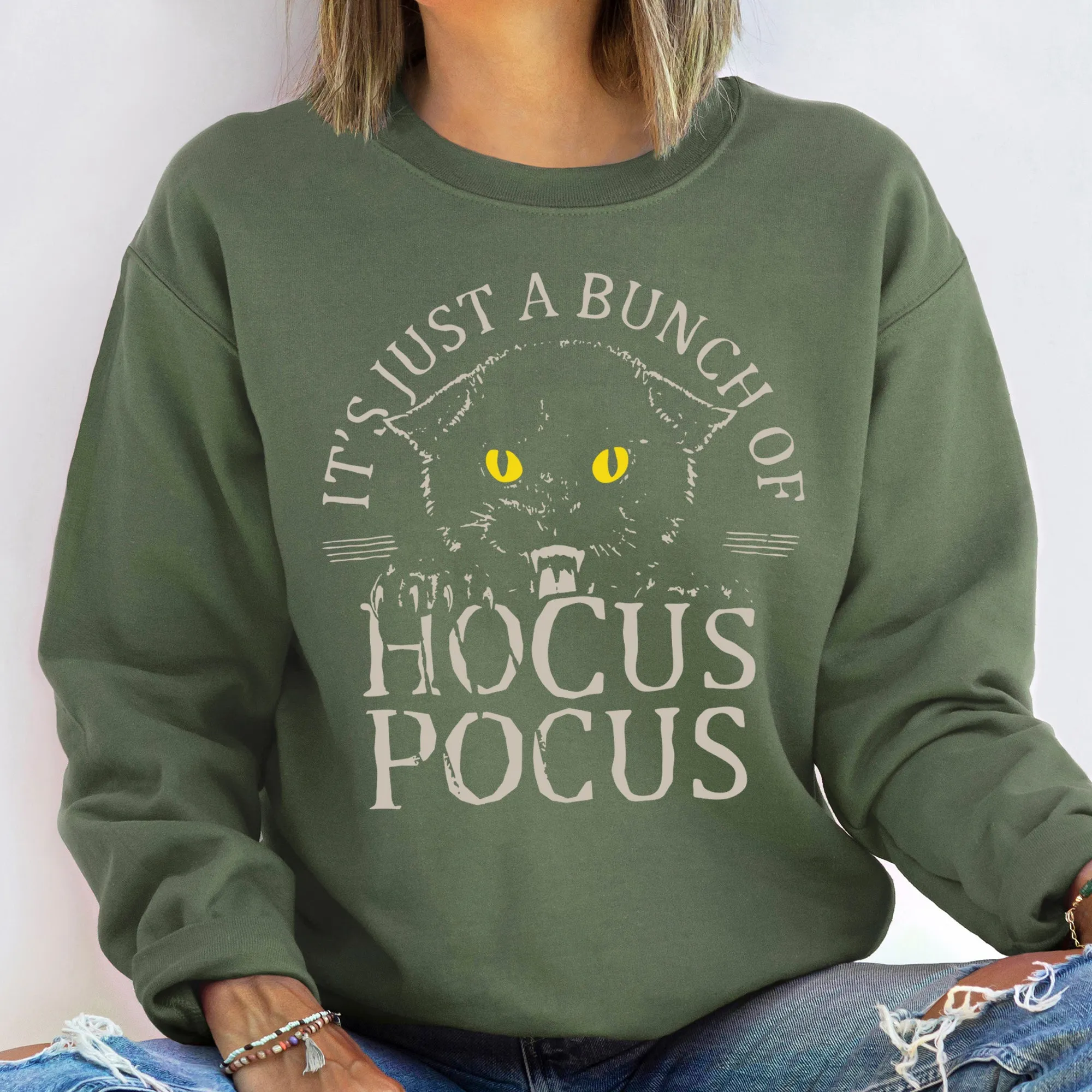 Hocus Pocus Cat Halloween Sweatshirt sold by Refinery Number One product image thumbnail 2