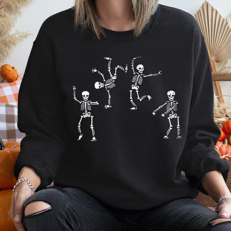 Jumping Skeletons Vintage Halloween Sweatshirt sold by Refinery Number One