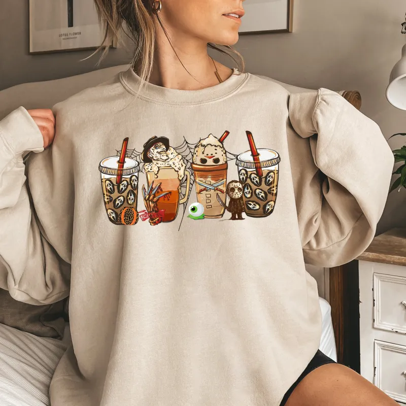 Horror Coffee Vintage Halloween Sweatshirt sold by Refinery Number One