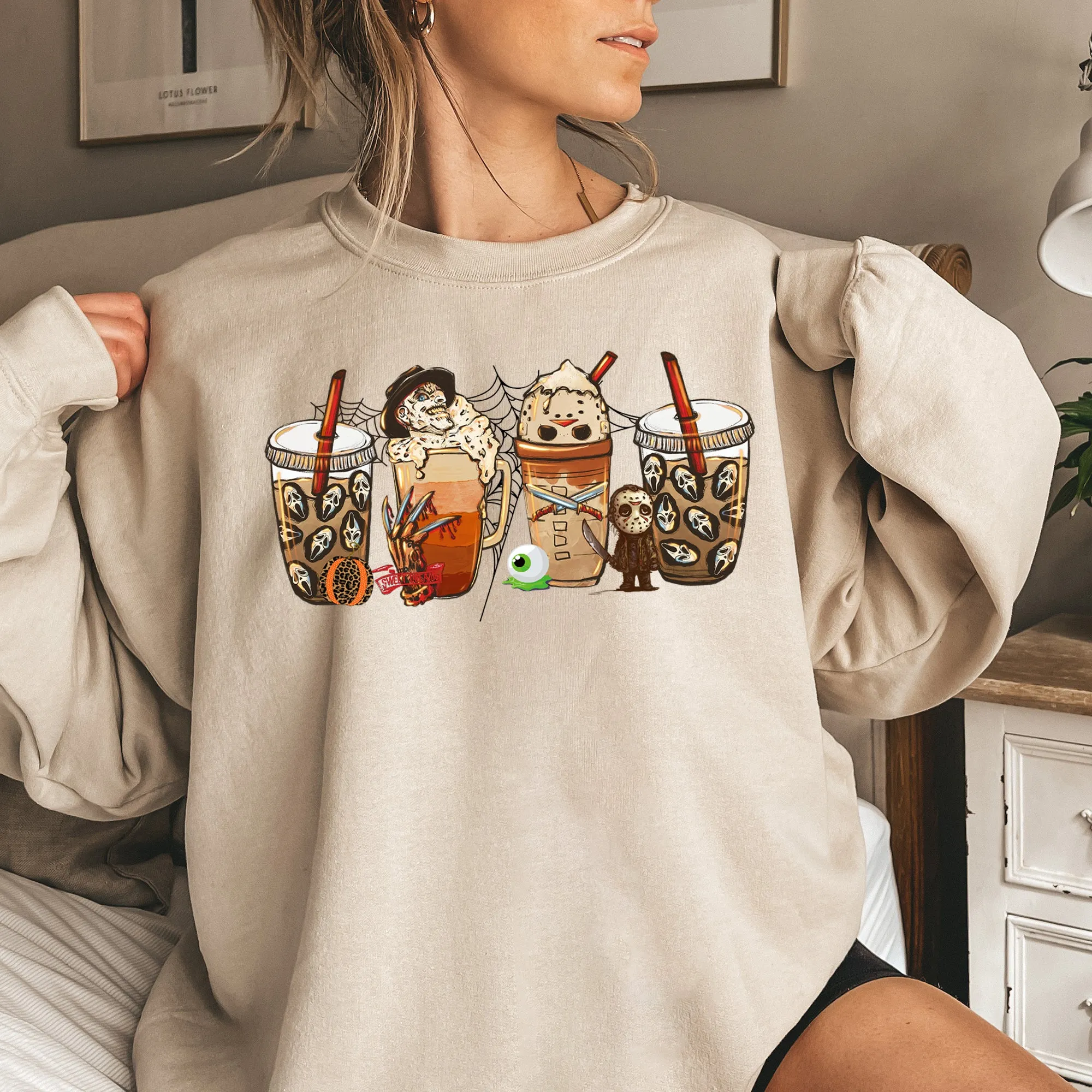 Horror Coffee Vintage Halloween Sweatshirt sold by Refinery Number One