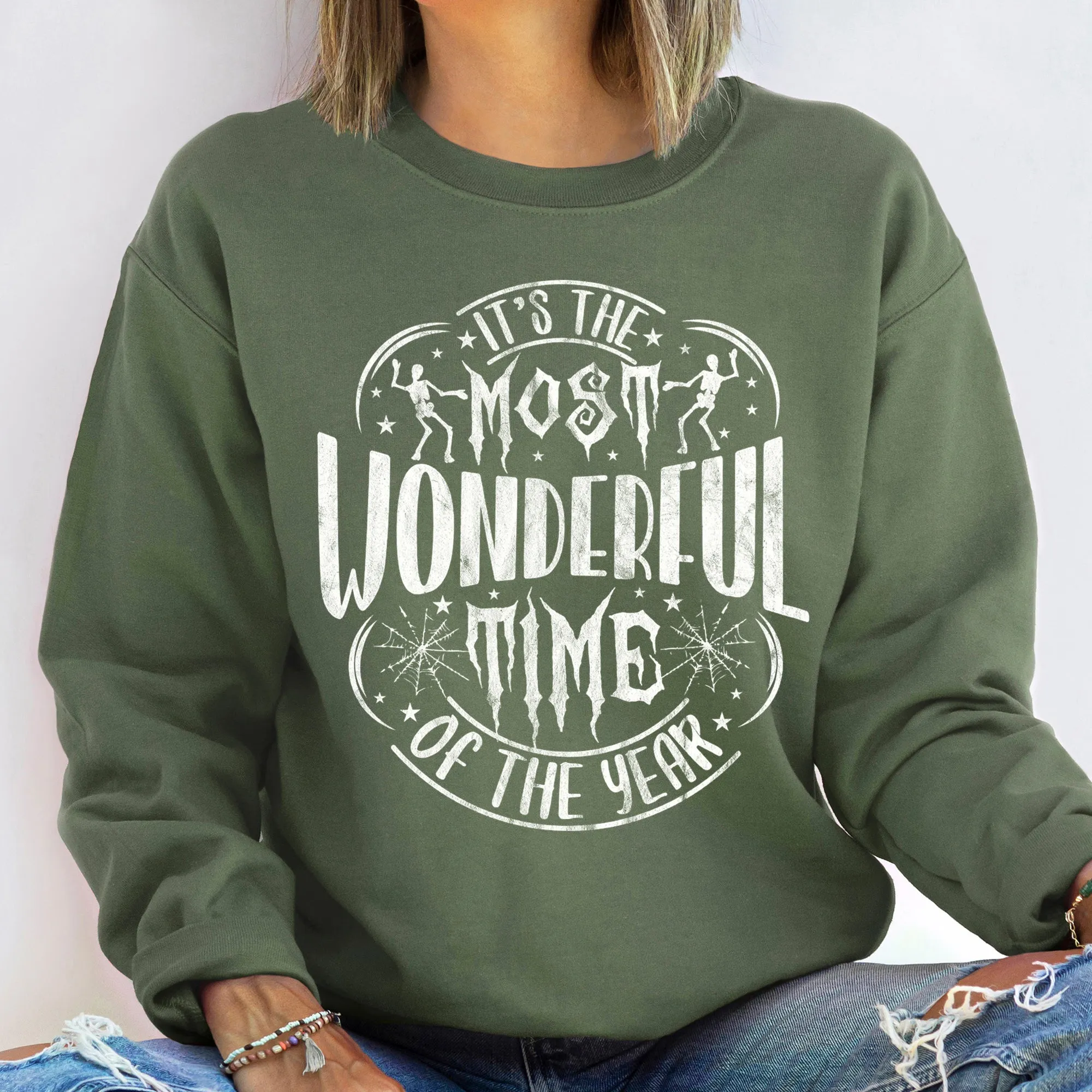 Most Wonderful Time Vintage Halloween Sweatshirt sold by Refinery Number One product image thumbnail 2