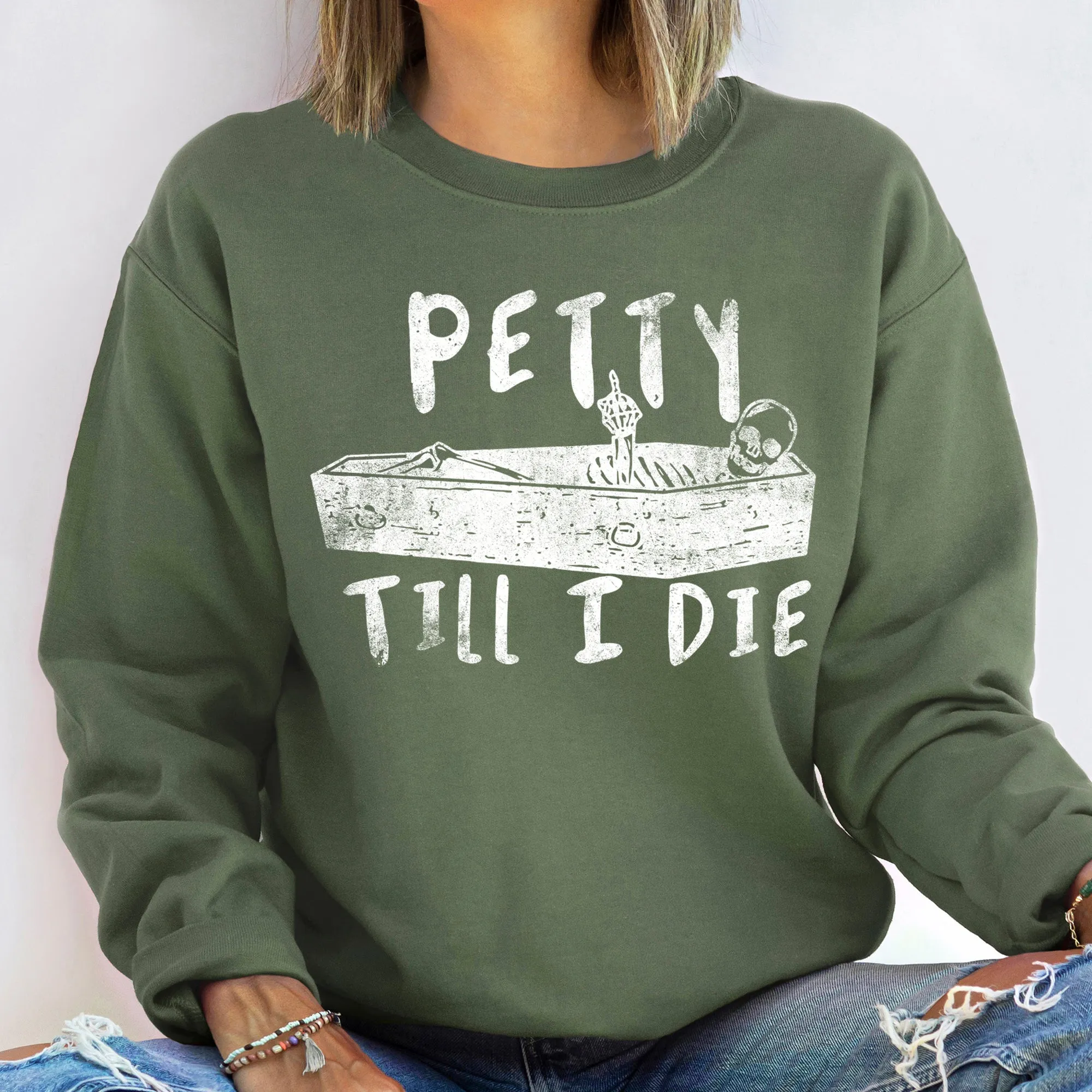 Petty Till I Die Vintage Halloween Sweatshirt sold by Refinery Number One product image thumbnail 2