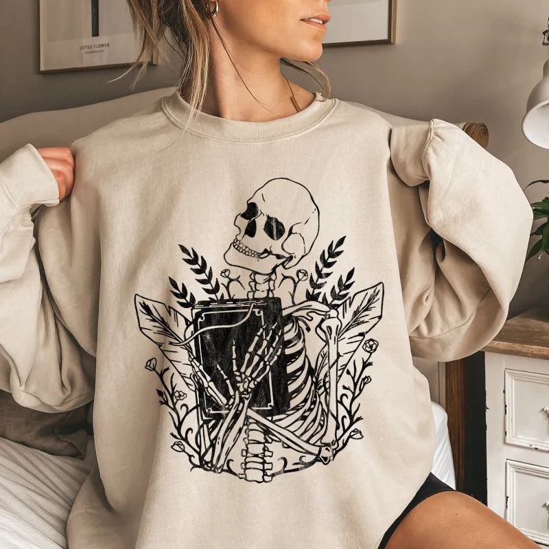 Reading Skeleton Vintage Halloween Sweatshirt sold by Refinery Number One