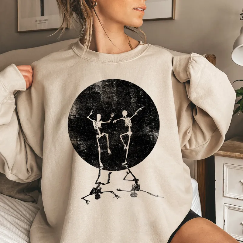 Skeleton Dancing Moon Vintage Halloween Sweatshirt sold by Refinery Number One