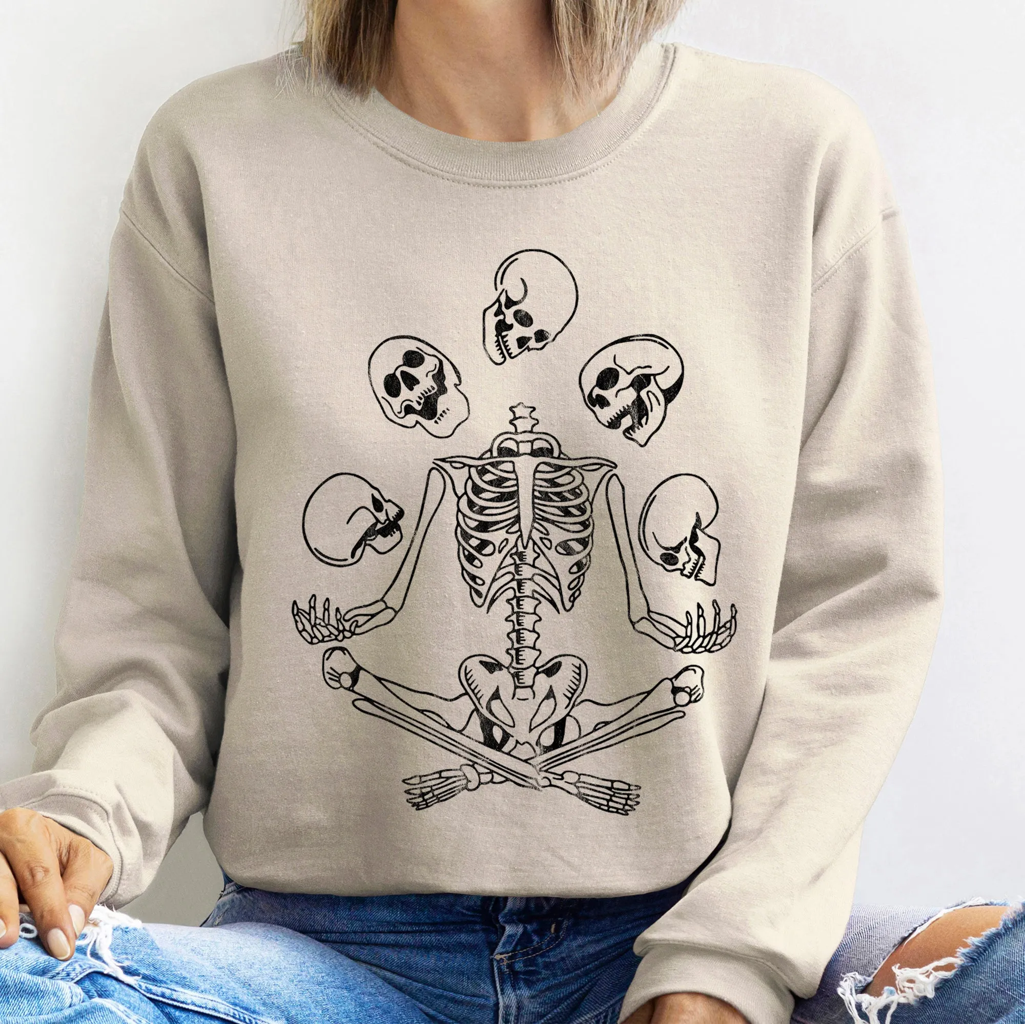 Skeleton Juggling Halloween Sweatshirt sold by Refinery Number One product image thumbnail 4