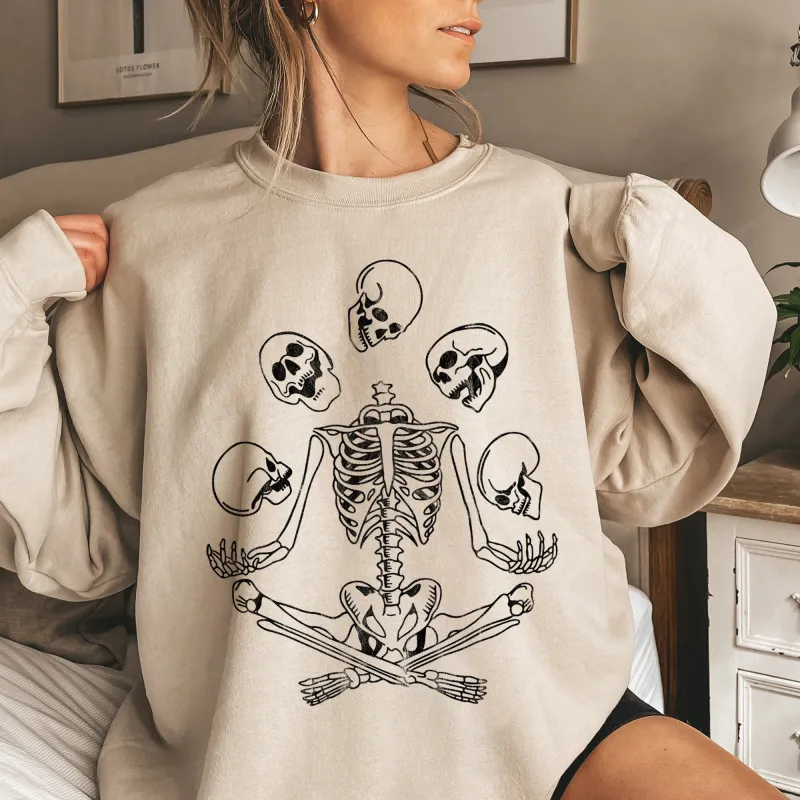 Skeleton Juggling Halloween Sweatshirt sold by Refinery Number One