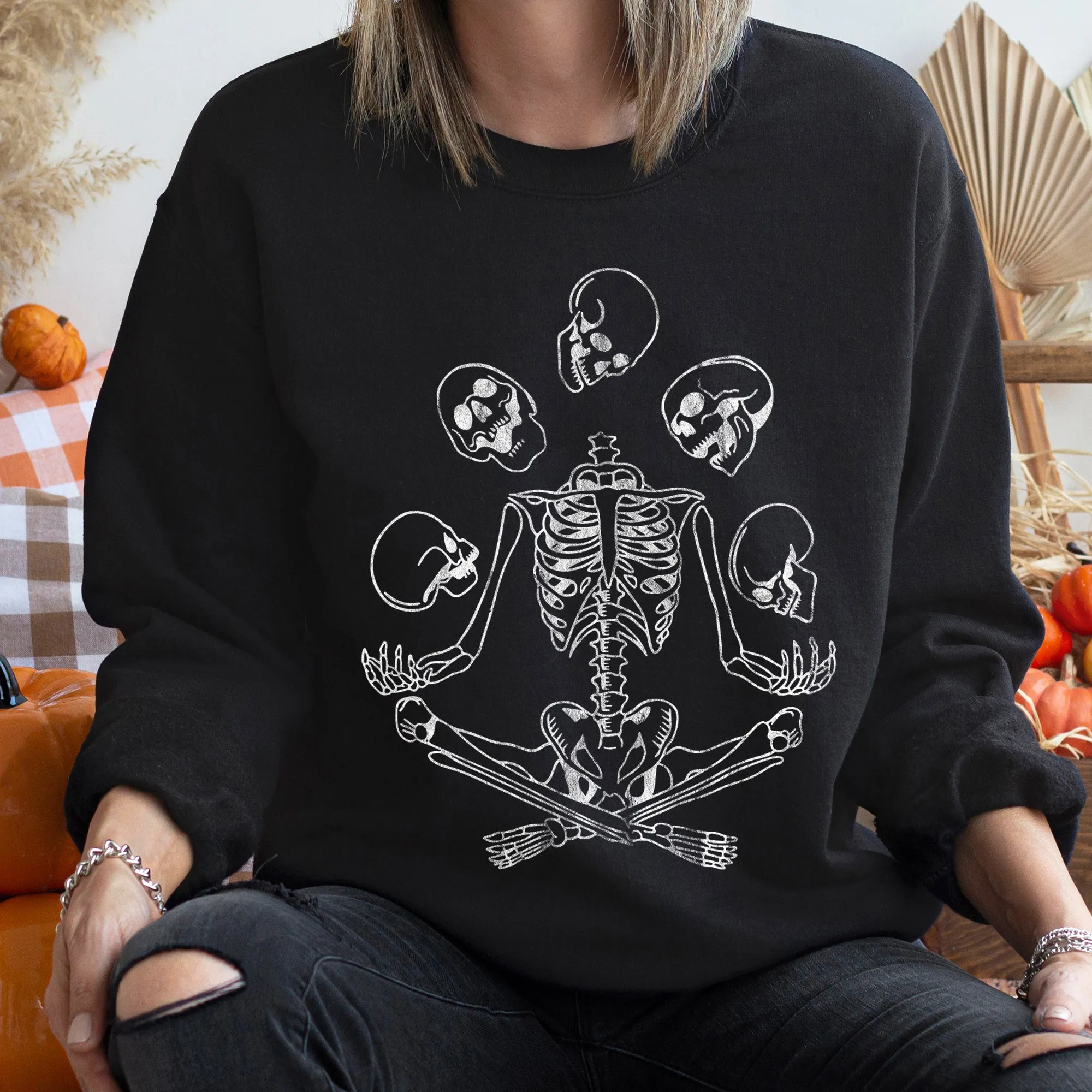 Skeleton Juggling Vintage Halloween Sweatshirt sold by Refinery Number One