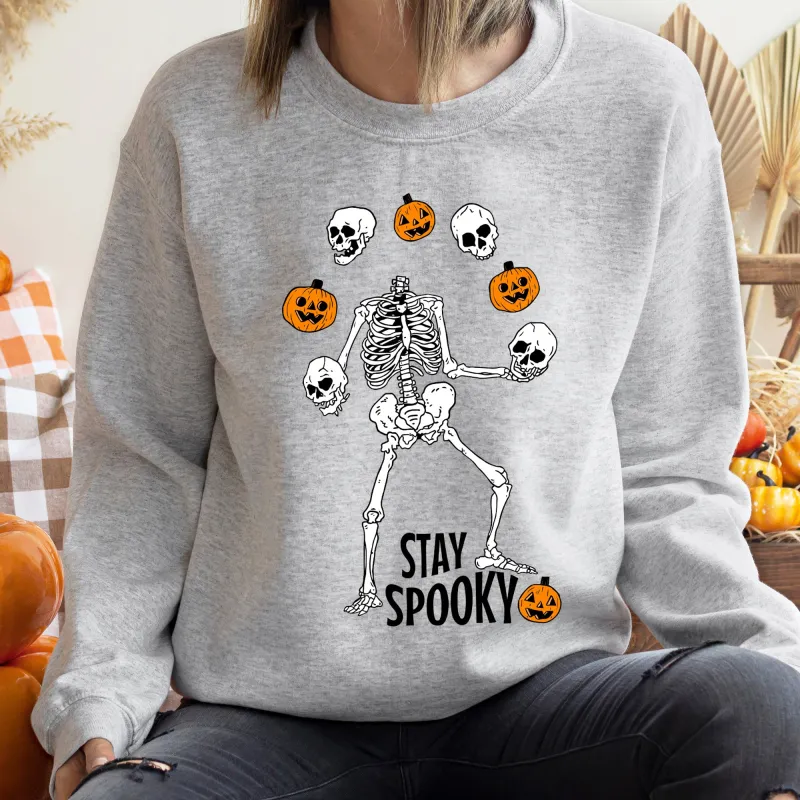 Spooky Skeleton Juggling Halloween Sweatshirt sold by Refinery Number One