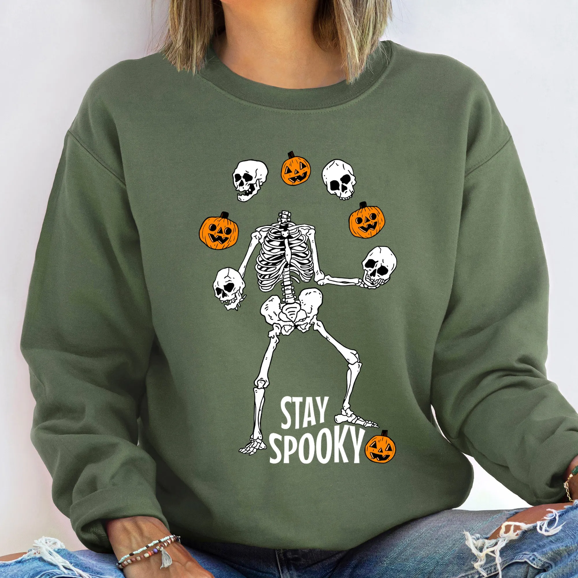 Stay Spooky Juggling Halloween Sweatshirt sold by Refinery Number One product image thumbnail 2