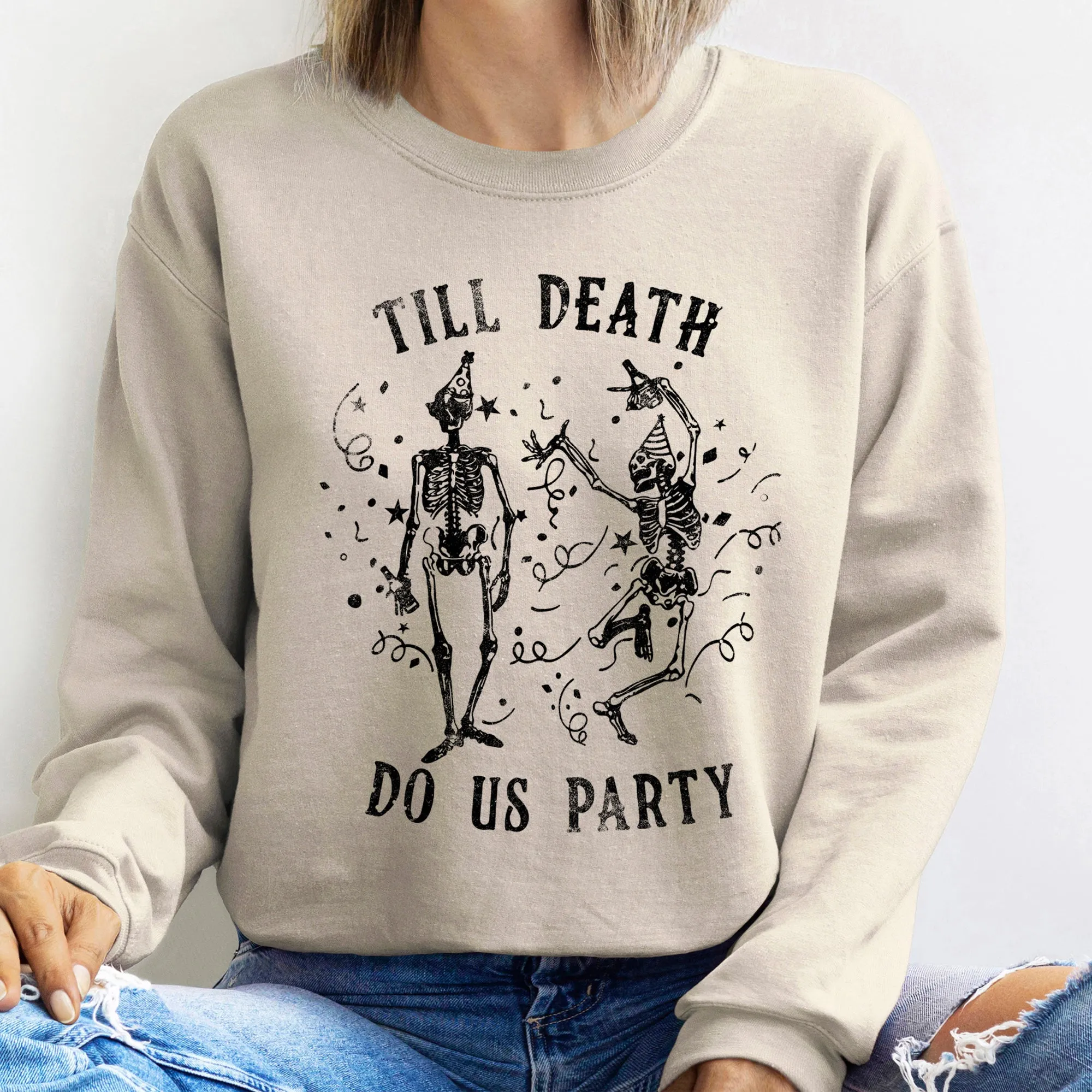 Till Death Vintage Halloween Sweatshirt sold by Refinery Number One product image thumbnail 4