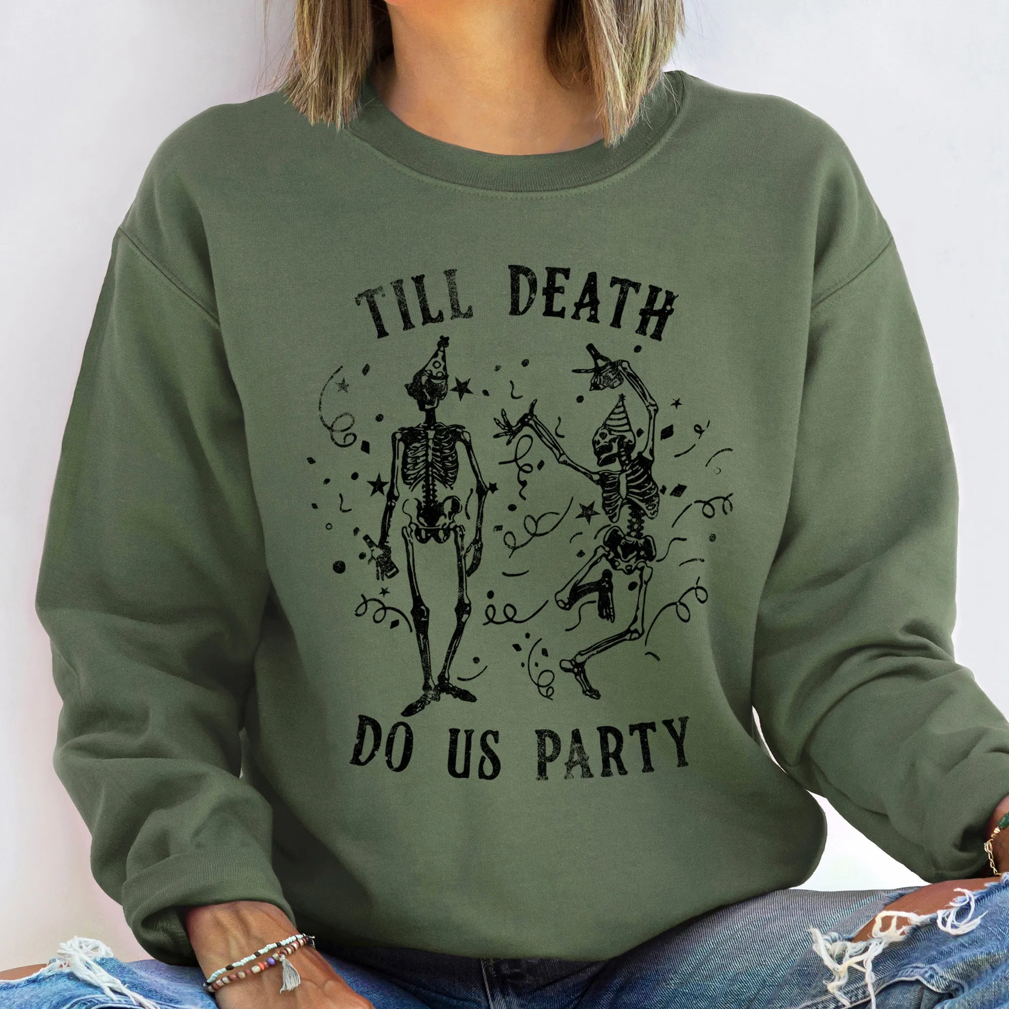 Till Death Vintage Halloween Sweatshirt sold by Refinery Number One product image thumbnail 3