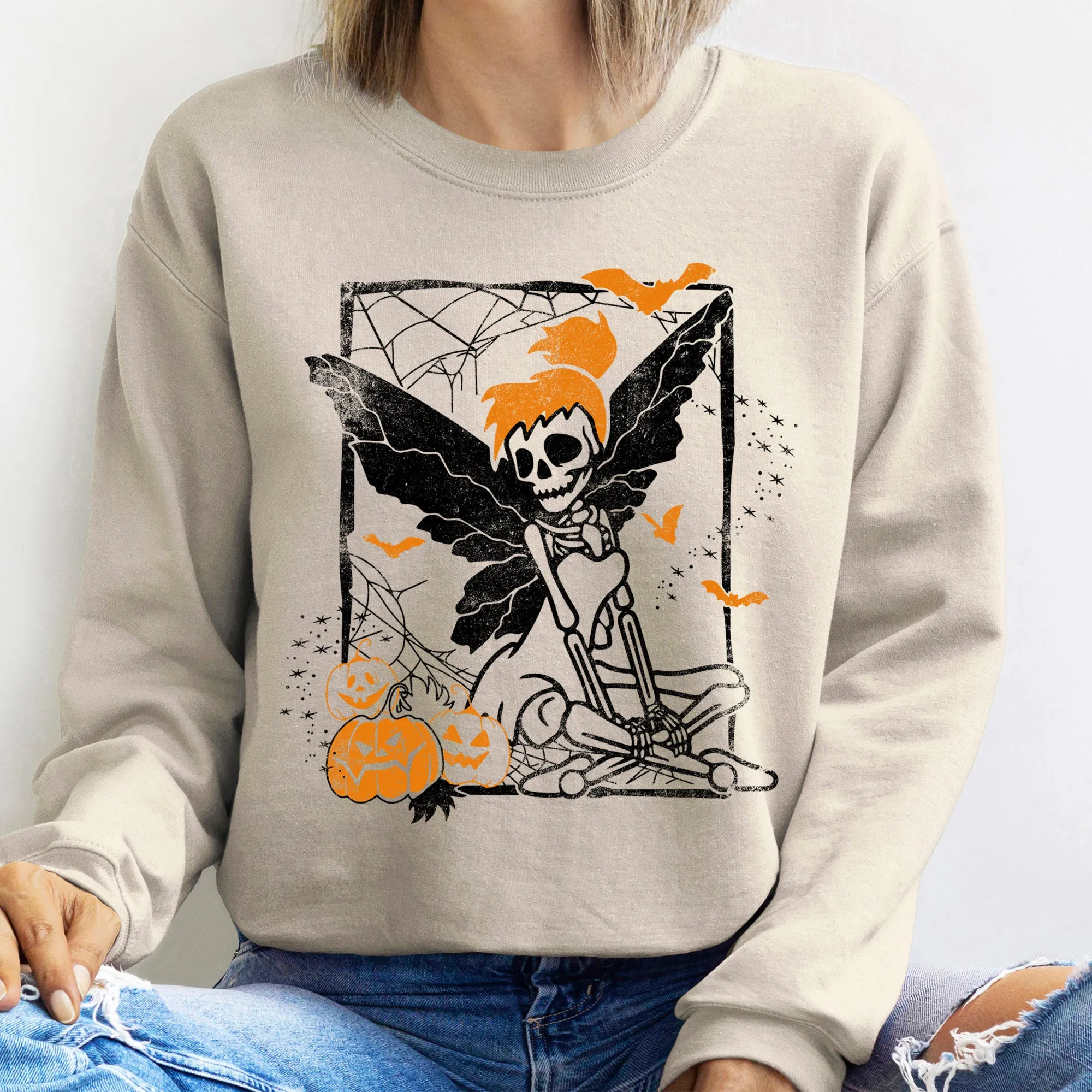 Tinkerbell Skeleton Halloween Sweatshirt sold by Refinery Number One product image thumbnail 4