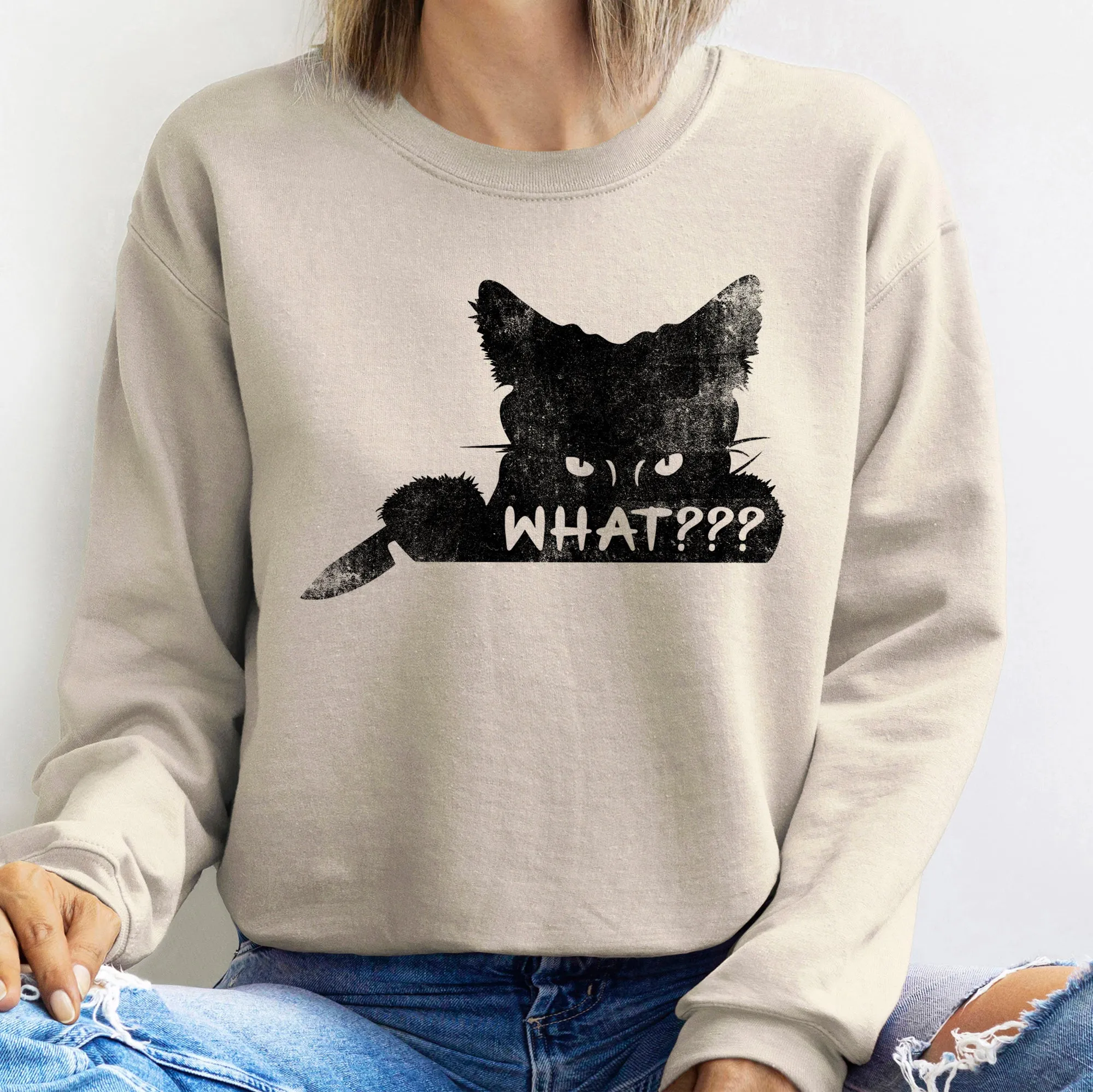 What??? Cat Halloween Sweatshirt sold by Refinery Number One product image thumbnail 4
