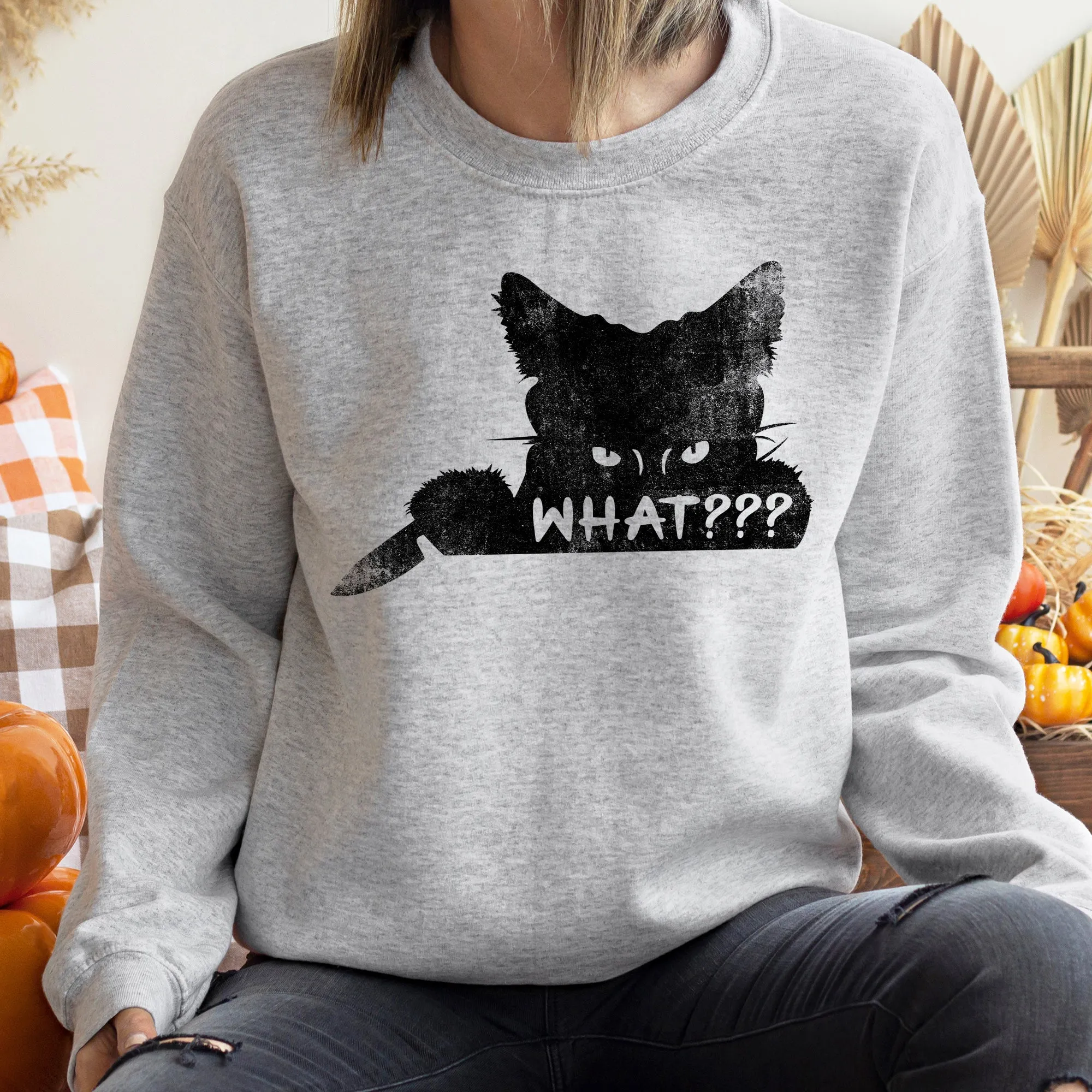 What??? Cat Halloween Sweatshirt sold by Refinery Number One product image thumbnail 2