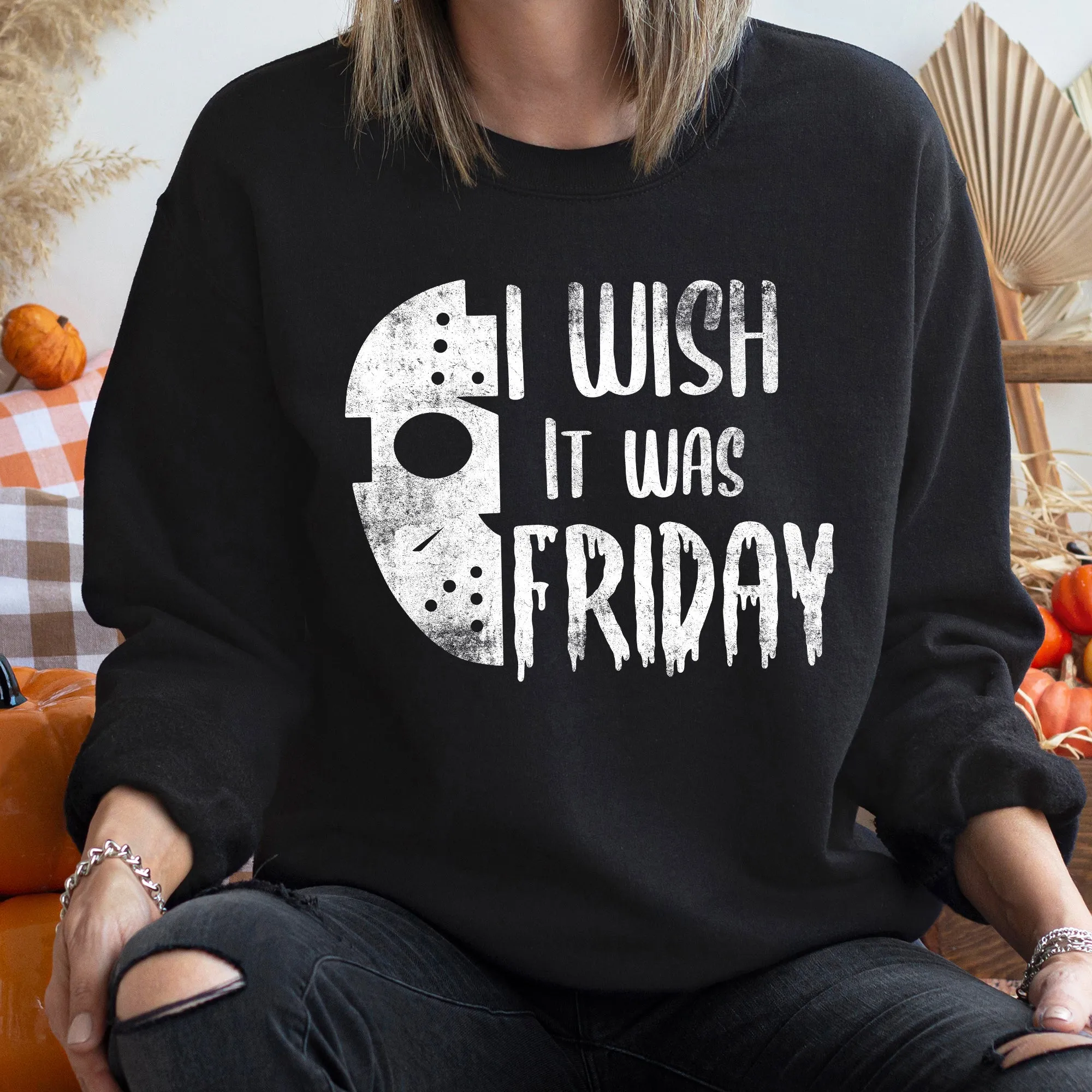 Wish It Was Friday Halloween Sweatshirt sold by Refinery Number One product image thumbnail 2