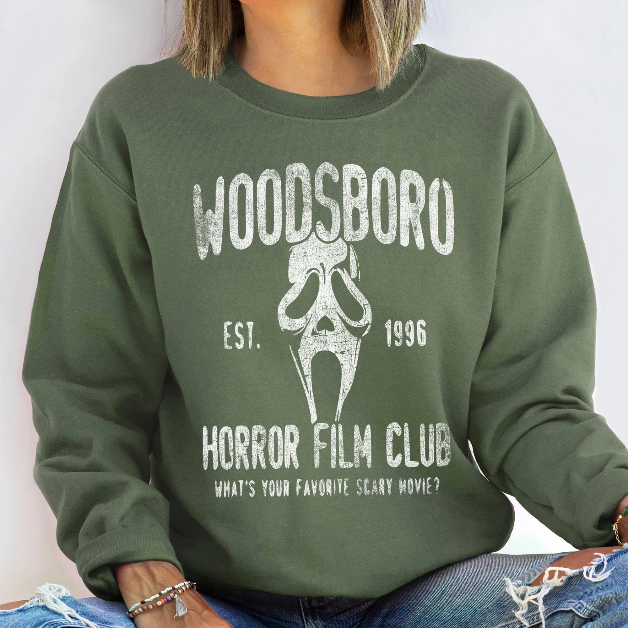 Woodsboro Halloween Sweatshirt sold by Refinery Number One product image thumbnail 2