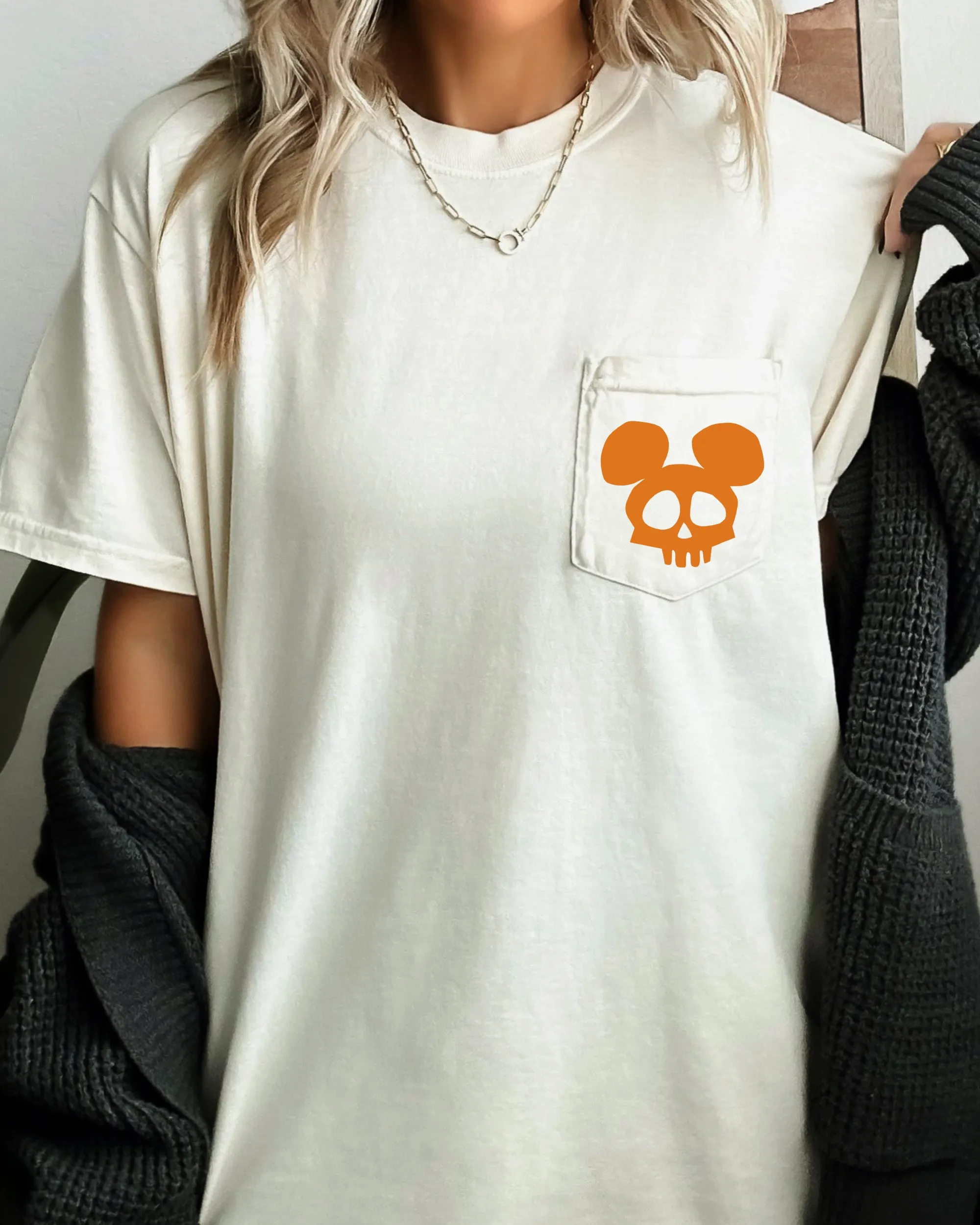 Mouse Skull, Spooky, Halloween Pocket Tee Comfort Colors T-Shirt sold by Refinery Number One product image thumbnail 2