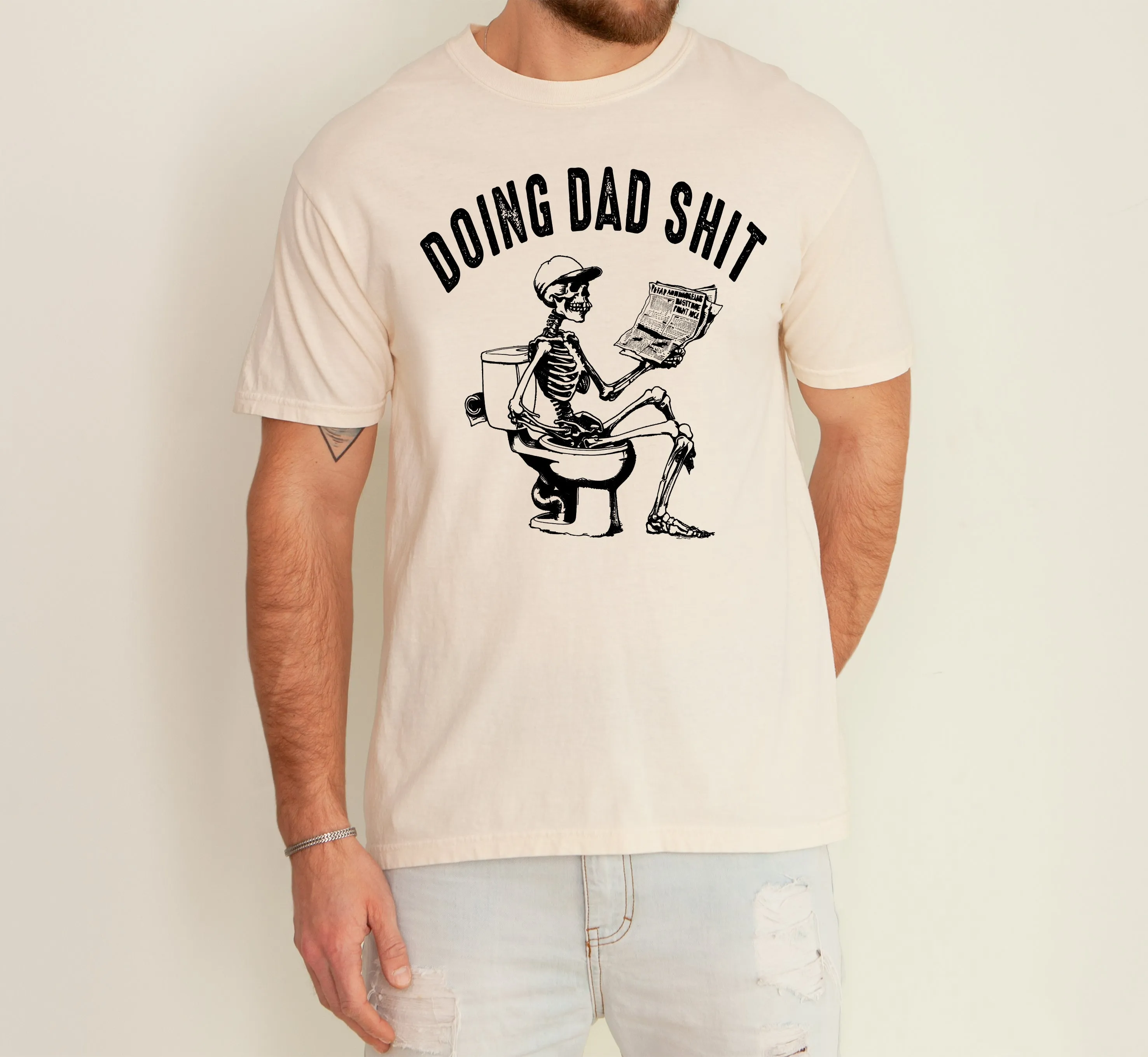 Doing Dad Shit, Skeleton, Toilet, Funny, Humorous, Father's Day, Fatherhood, Halloween Tshirt Comfort Colors T-Shirt sold by Refinery Number One product image thumbnail 3
