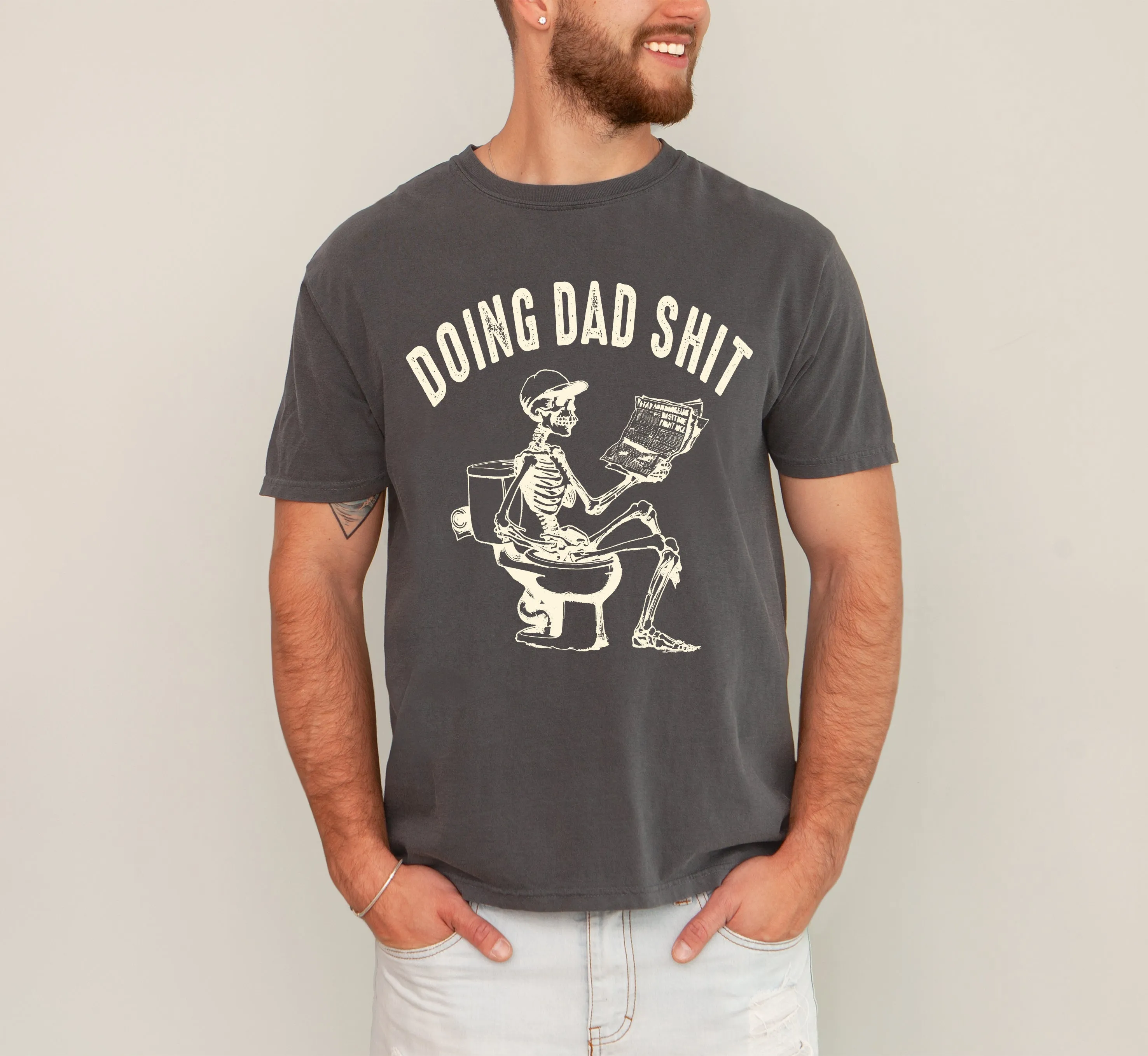 Doing Dad Shit, Skeleton, Toilet, Funny, Humorous, Father's Day, Fatherhood, Halloween Tshirt Comfort Colors T-Shirt sold by Refinery Number One product image thumbnail 2
