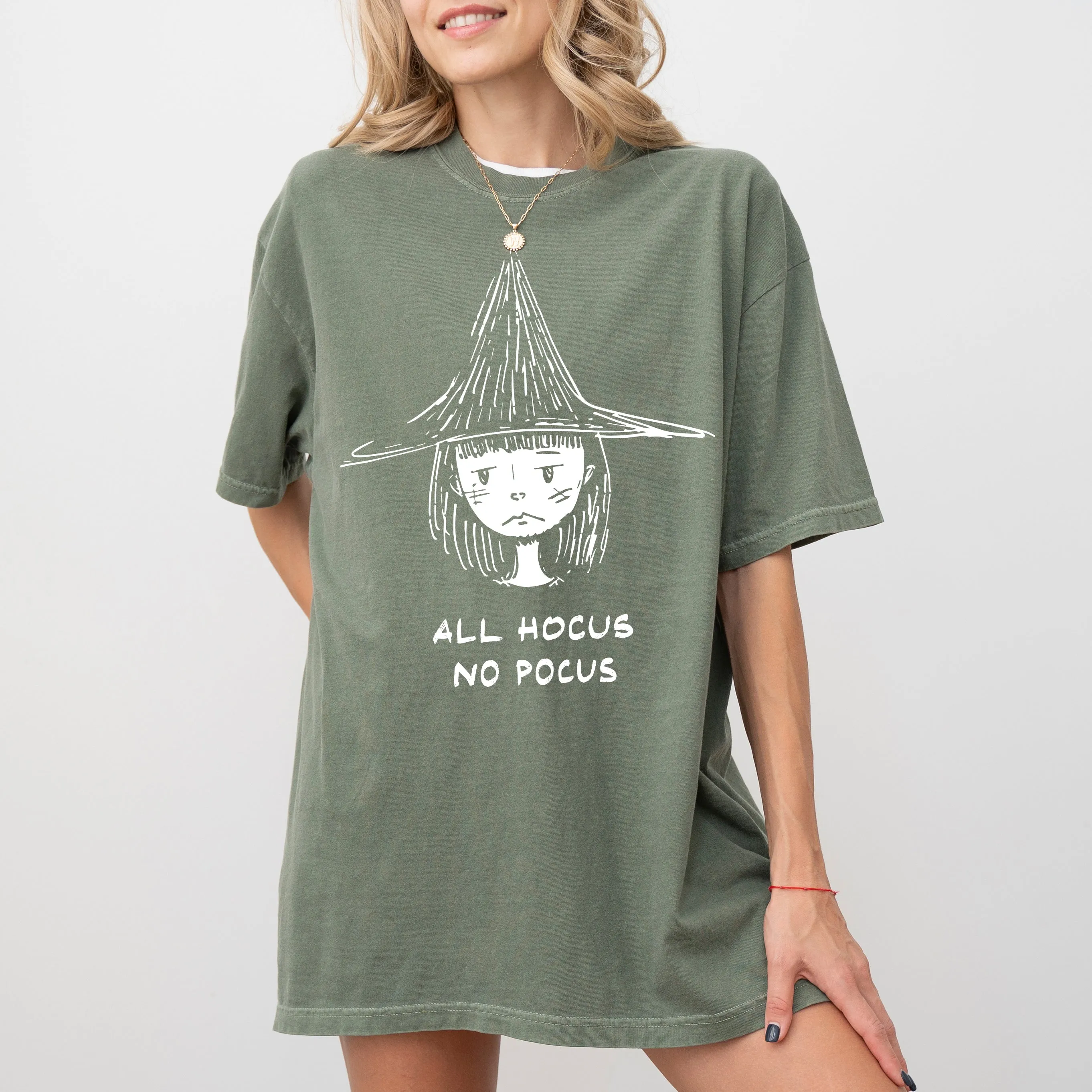 All Hocus No Pocus, Witch, Aesthetic, Funny, Meme, Halloween, Spooky, Costume, Skeleton Tshirt Comfort Colors T-Shirt sold by Refinery Number One product image thumbnail 3