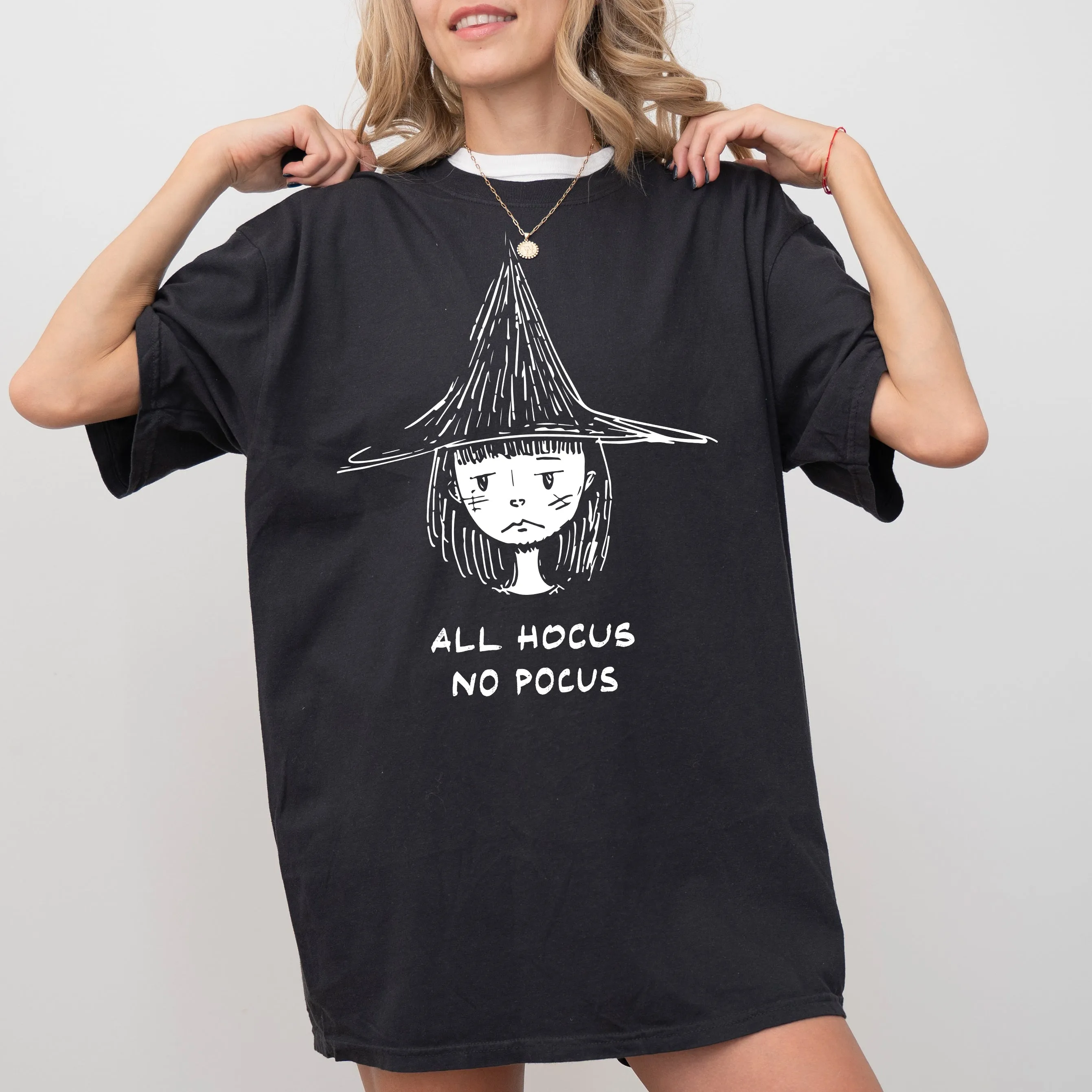 All Hocus No Pocus, Witch, Aesthetic, Funny, Meme, Halloween, Spooky, Costume, Skeleton Tshirt Comfort Colors T-Shirt sold by Refinery Number One product image thumbnail 2
