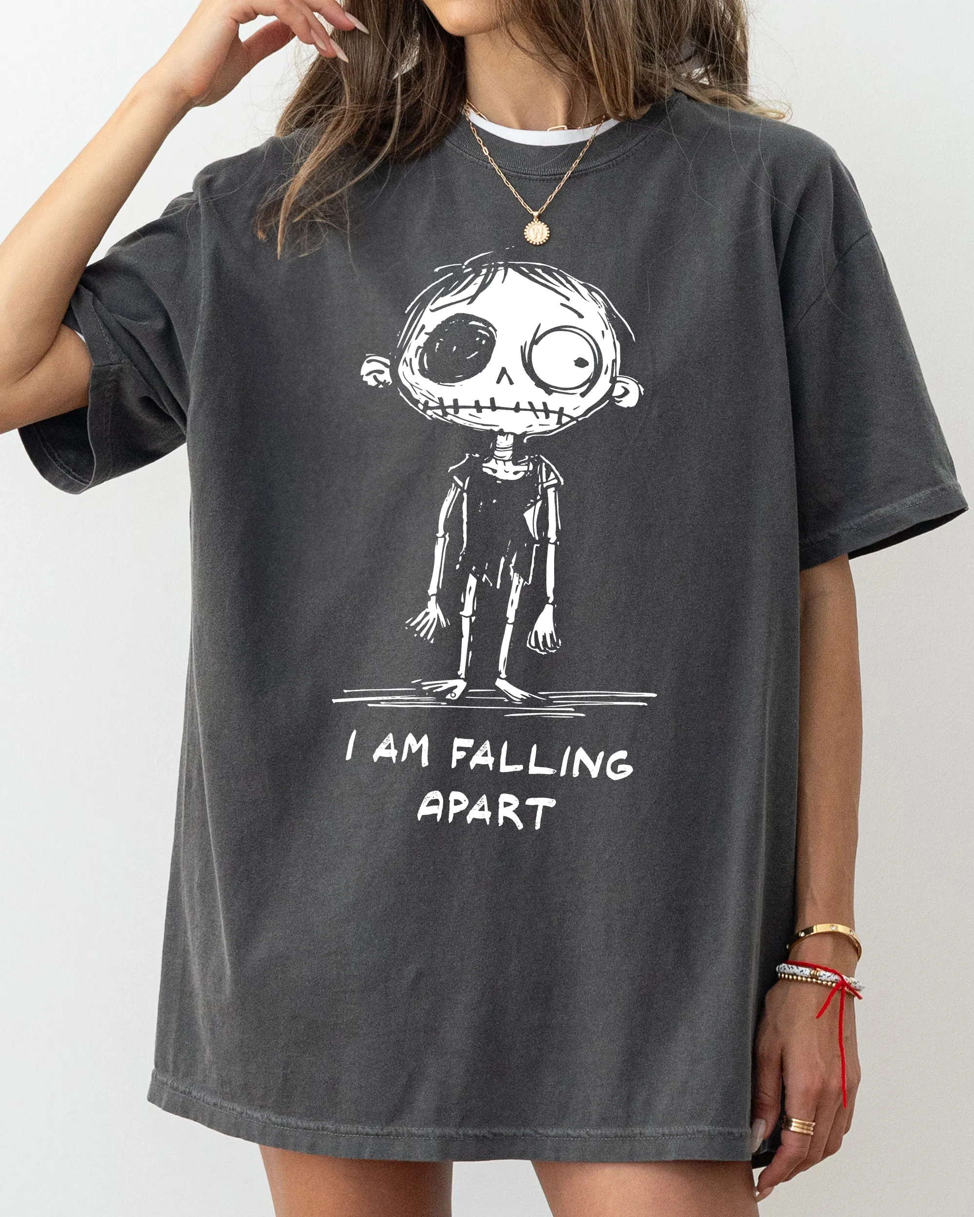 I Am Falling Apart, Zombie, Aesthetic, Funny, Meme, Halloween, Witch, Spooky, Costume, Skeleton, Mental Health Tshirt Comfort Colors T-Shirt sold by Refinery Number One