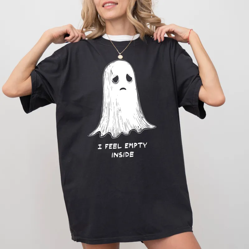 I Feel Empty Inside, Ghost, Aesthetic, Funny, Meme, Halloween, Witch, Spooky, Costume, Skeleton, Mental Health Tshirt Comfort Colors T-Shirt sold by Refinery Number One