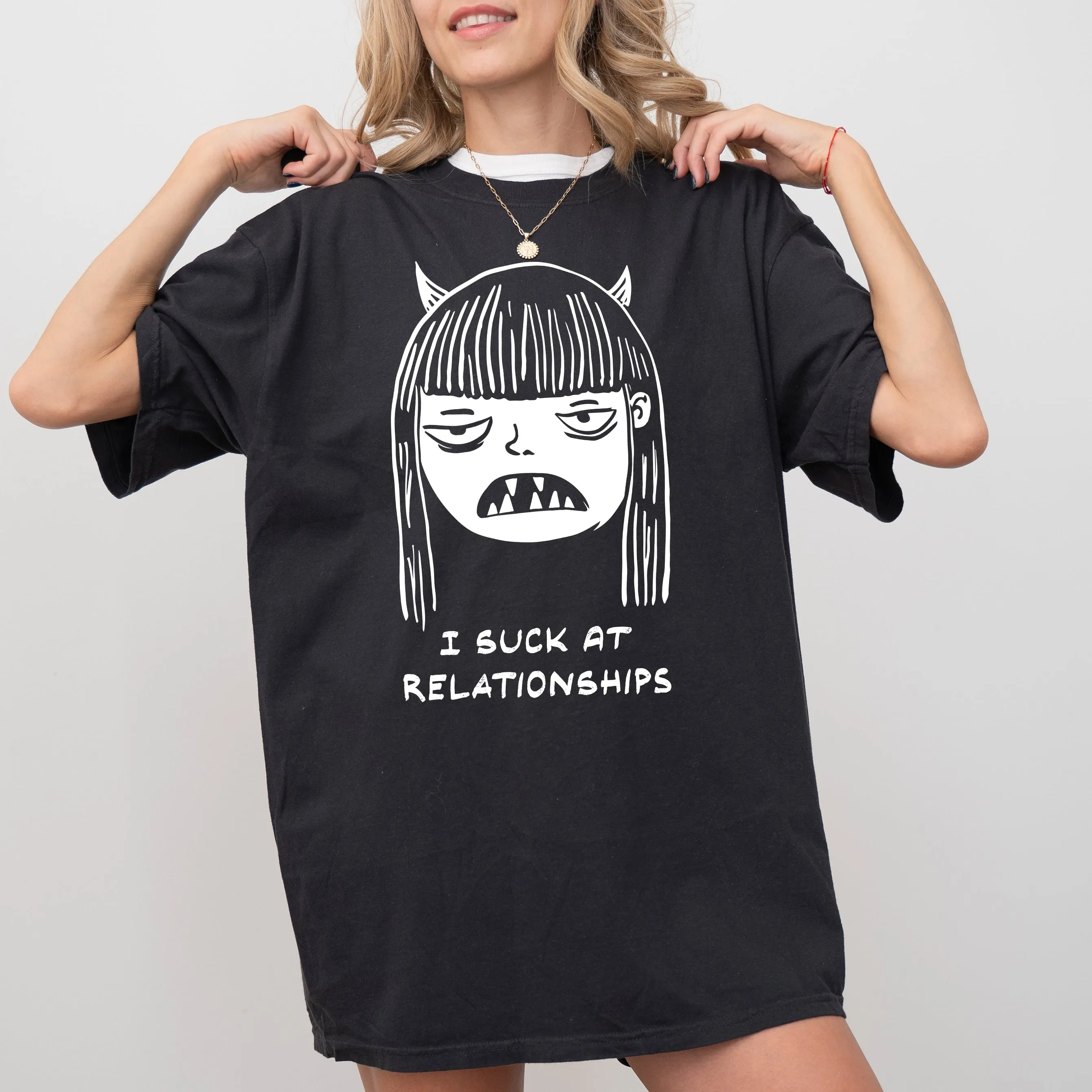 I Suck At Relationships Witch Halloween Spooky Skeleton Macabre Comfort Colors Tee sold by Refinery Number One product image thumbnail 2