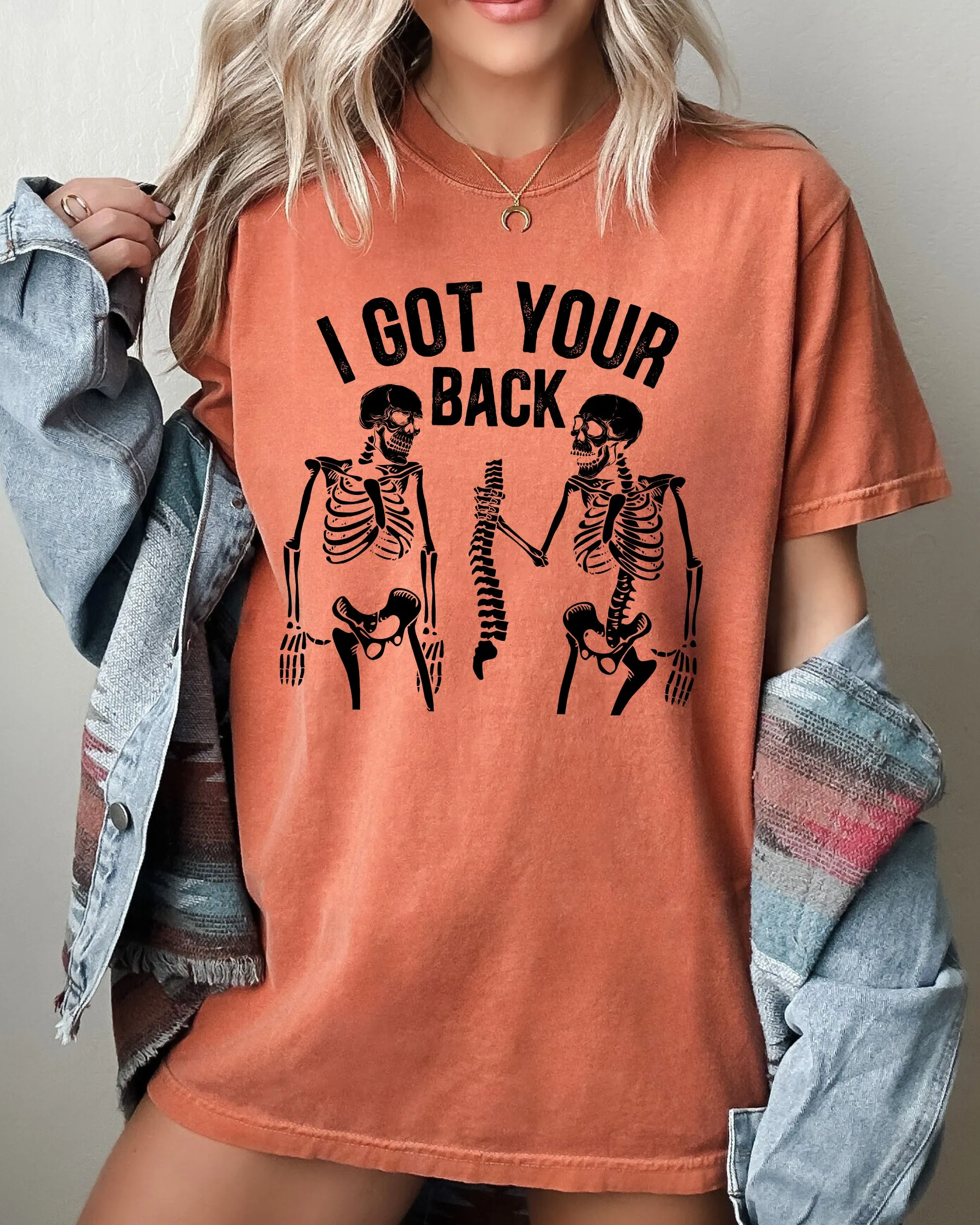 I Got Your Back, Skeleton, Witch, Aesthetic, Funny, Meme, Halloween, Spooky, Costume, Tshirt Comfort Colors T-Shirt sold by Refinery Number One product image thumbnail 3