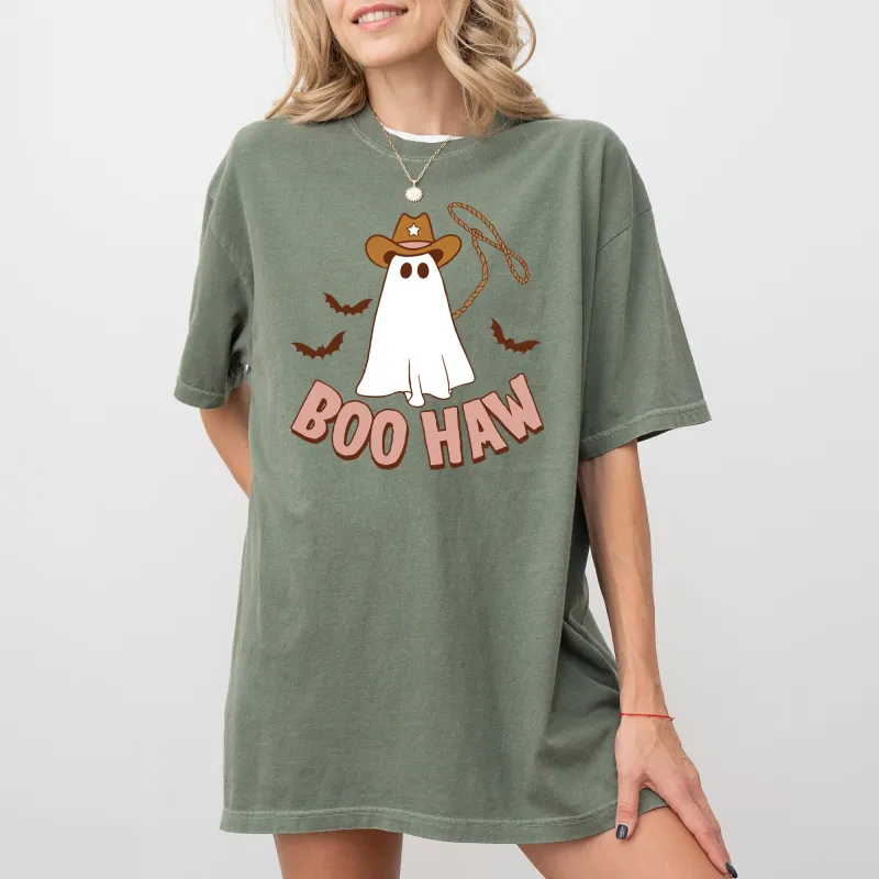 Boo Haw Cowboy Ghost, Funny, Witch, Aesthetic, Meme, Halloween, Spooky, Costume, Tshirt Comfort Colors T-Shirt sold by Refinery Number One