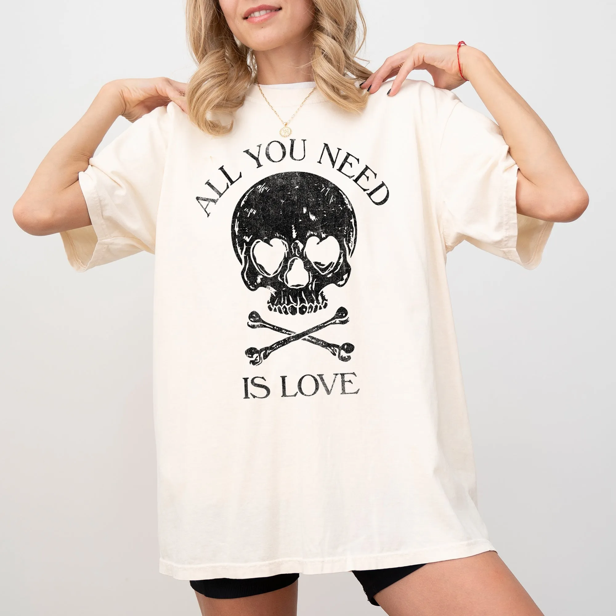 All You Need Is Love, Skull, Funny, Witch, Aesthetic, Meme, Halloween, Spooky, Costume, Tshirt Comfort Colors T-Shirt sold by Refinery Number One product image thumbnail 2
