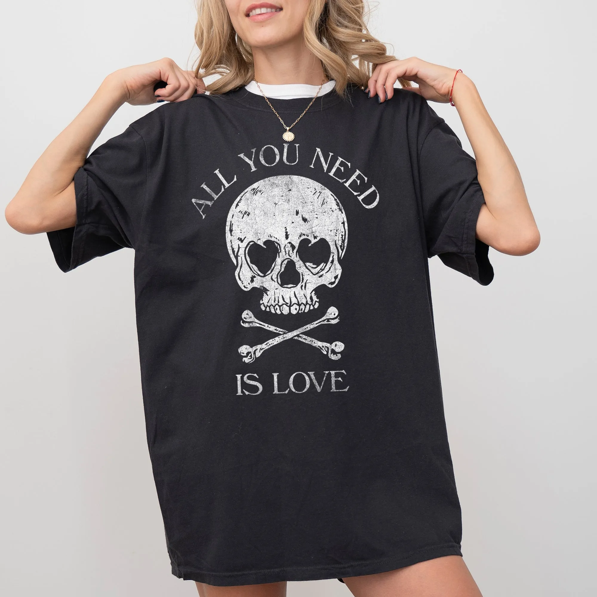 All You Need Is Love, Skull, Funny, Witch, Aesthetic, Meme, Halloween, Spooky, Costume, Tshirt Comfort Colors T-Shirt sold by Refinery Number One product image thumbnail 3
