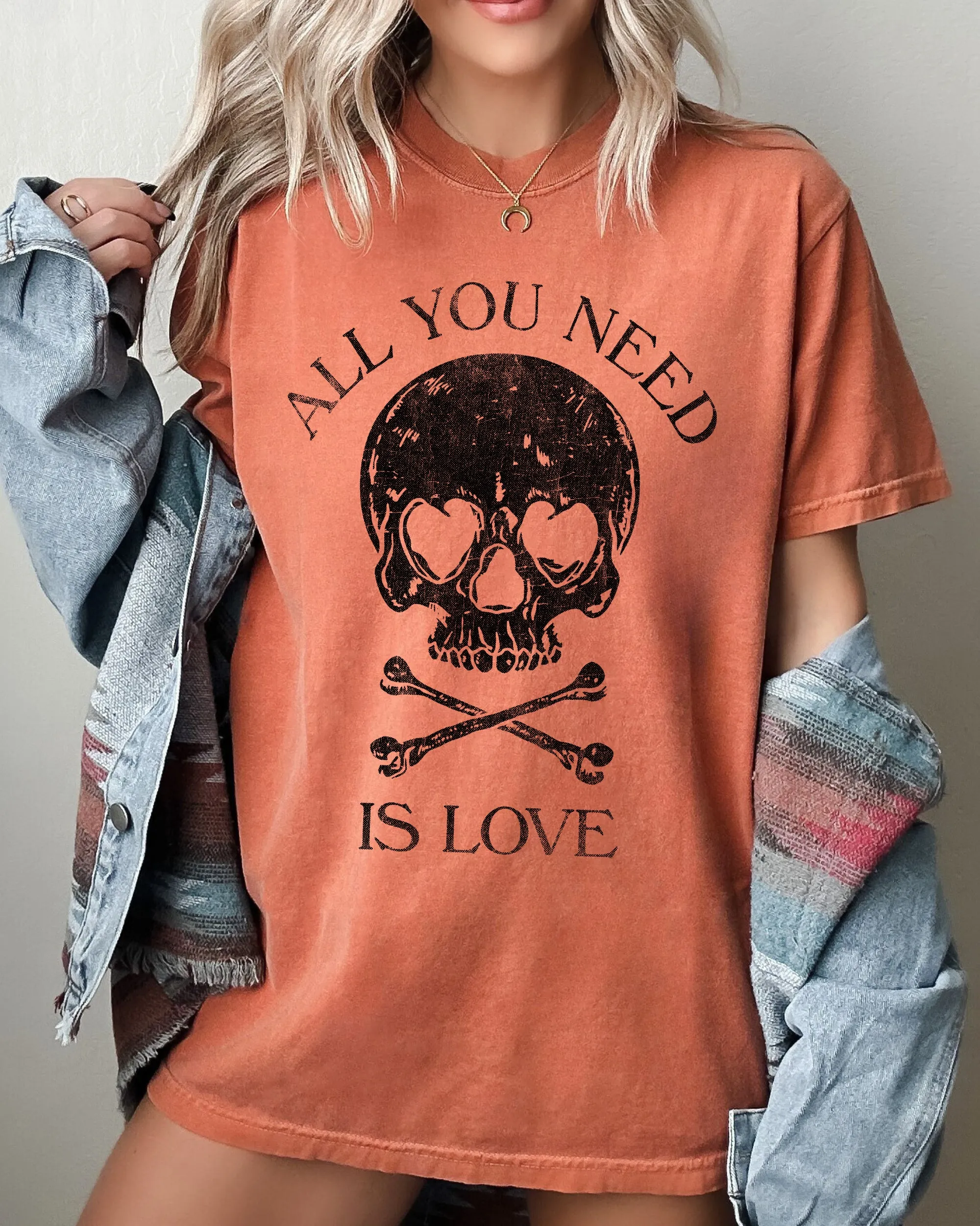 All You Need Is Love, Skull, Funny, Witch, Aesthetic, Meme, Halloween, Spooky, Costume, Tshirt Comfort Colors T-Shirt sold by Refinery Number One product image thumbnail 4