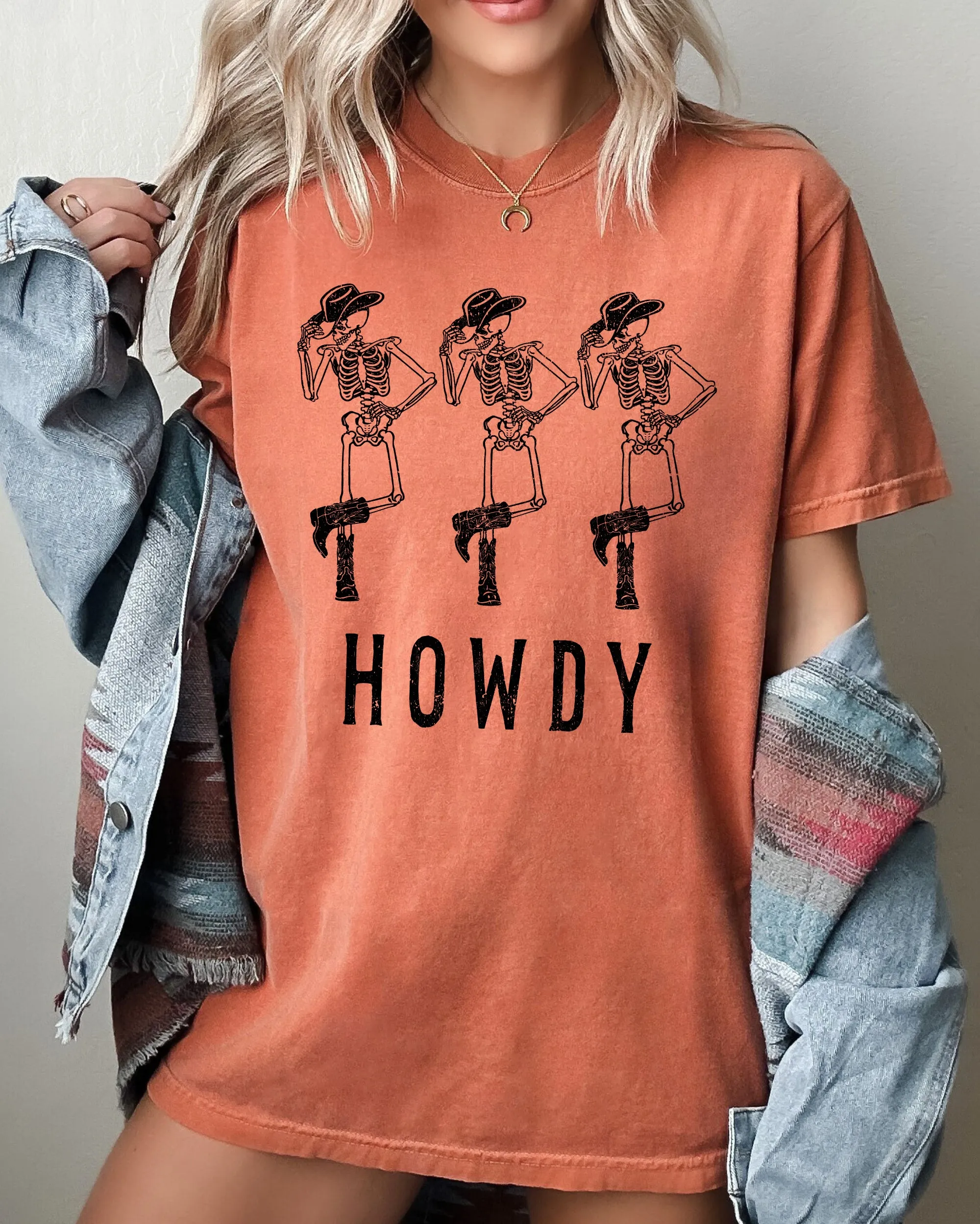 Howdy Skeleton, Cowboy, Ghost, Funny, Witch, Aesthetic, Meme, Halloween, Spooky, Costume, Tshirt Comfort Colors T-Shirt sold by Refinery Number One product image thumbnail 3