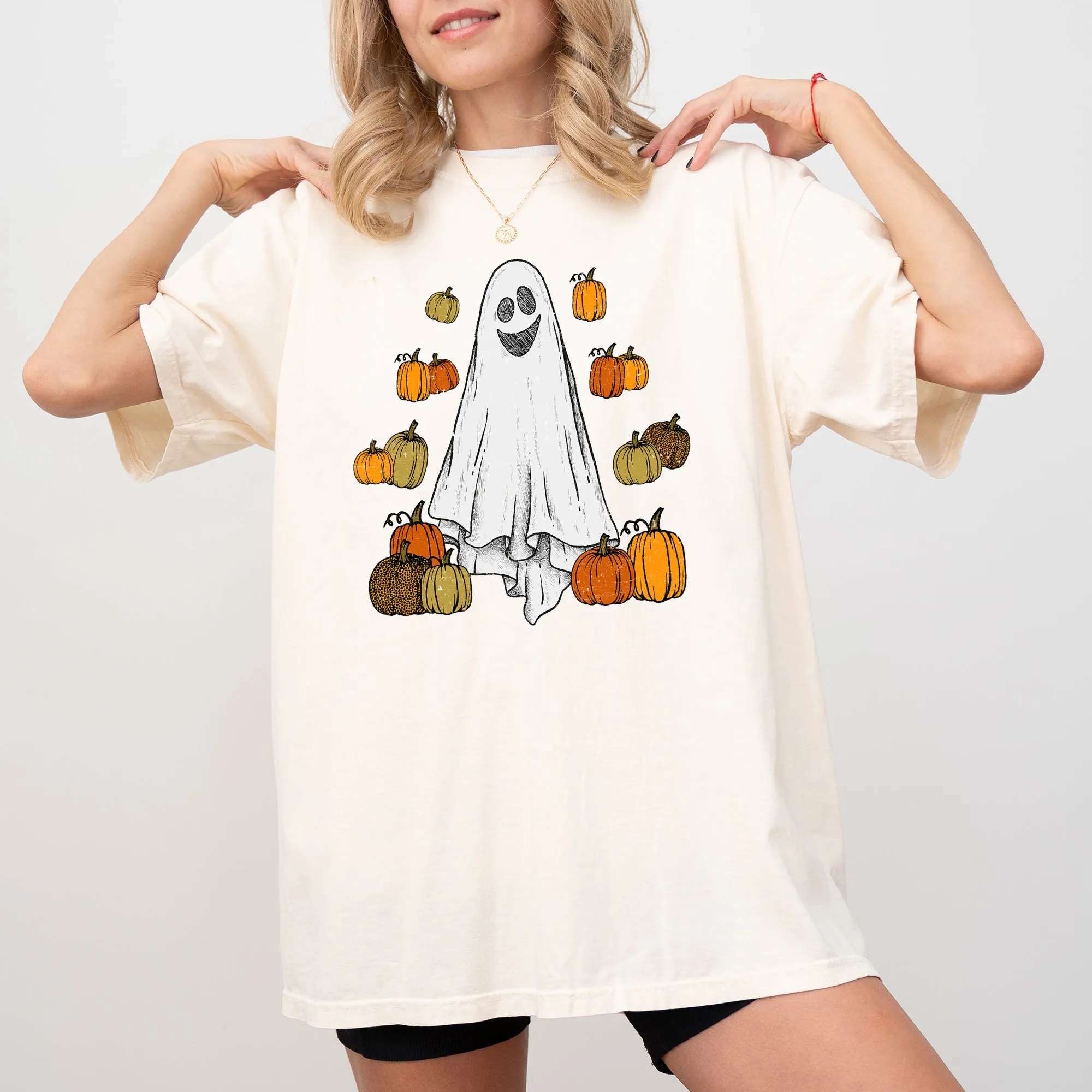 Ghost and Pumpkins, Skeleton, Ghost, Funny, Witch, Aesthetic, Meme, Halloween, Spooky, Costume, Tshirt Comfort Colors T-Shirt sold by Refinery Number One product image thumbnail 3