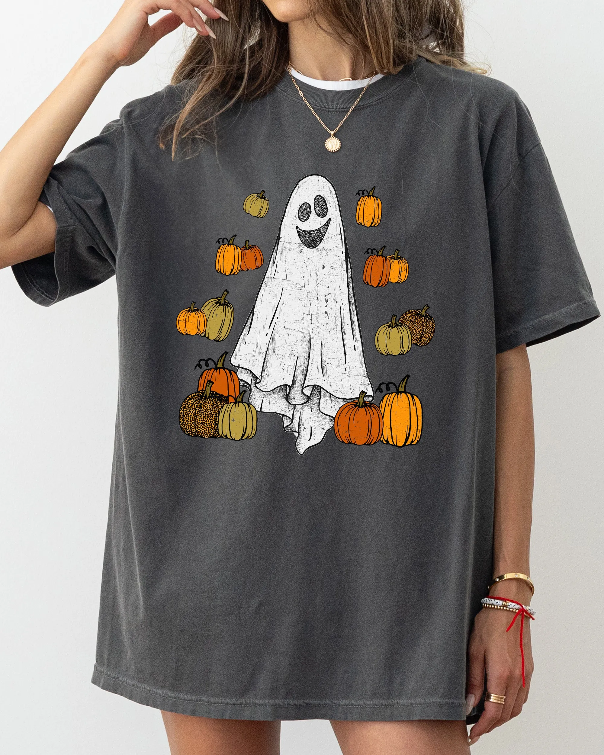 Ghost and Pumpkins, Skeleton, Ghost, Funny, Witch, Aesthetic, Meme, Halloween, Spooky, Costume, Tshirt Comfort Colors T-Shirt sold by Refinery Number One product image thumbnail 4