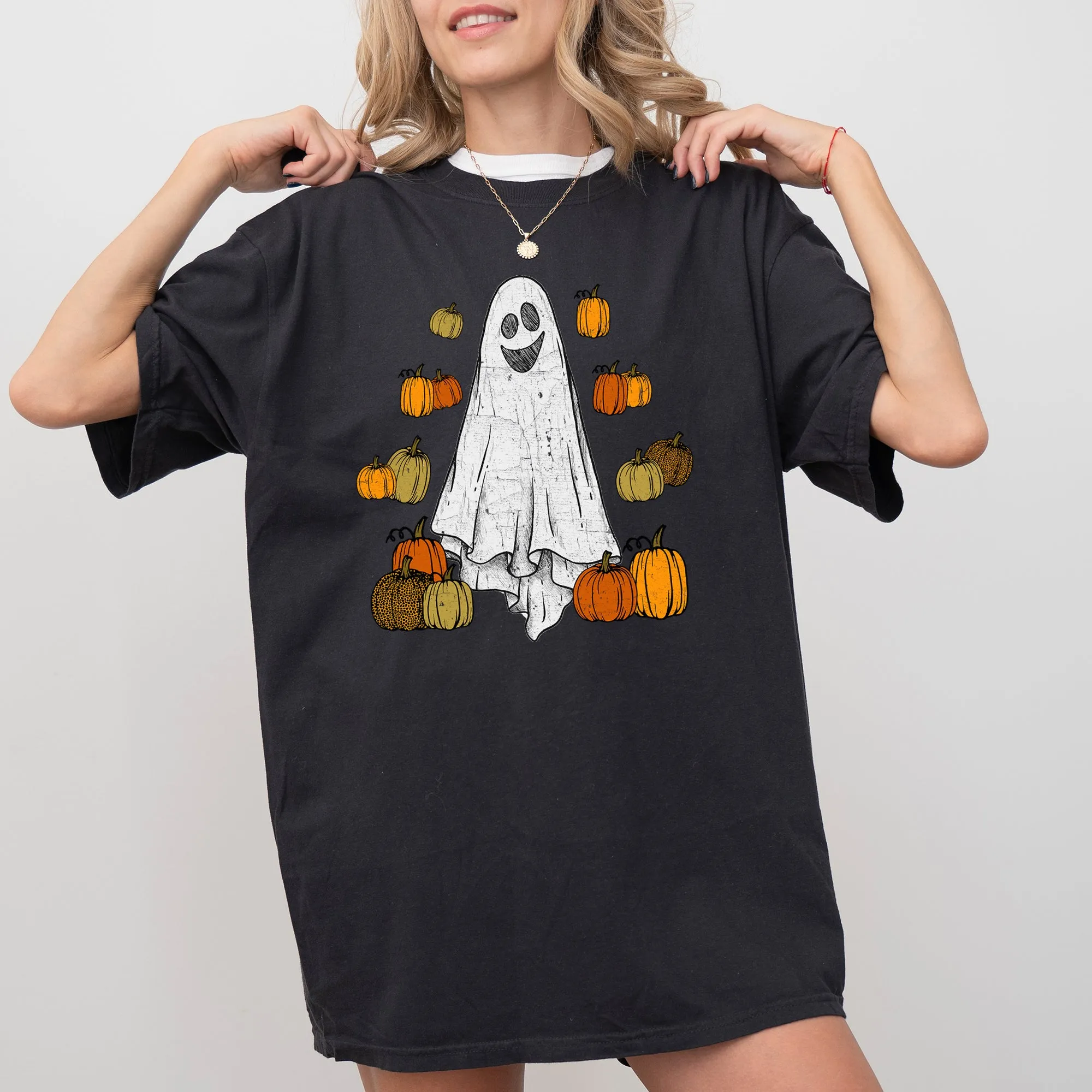 Ghost and Pumpkins, Skeleton, Ghost, Funny, Witch, Aesthetic, Meme, Halloween, Spooky, Costume, Tshirt Comfort Colors T-Shirt sold by Refinery Number One product image thumbnail 2