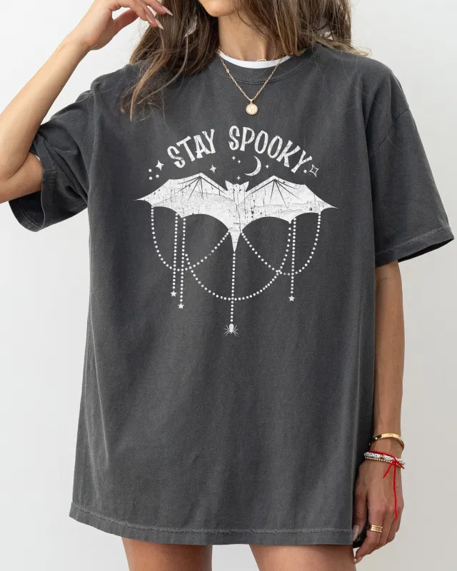 Stay Spooky, Bat, Skeleton, Ghost, Funny, Witch, Aesthetic, Meme, Halloween, Spooky, Costume, Tshirt Comfort Colors T-Shirt sold by Refinery Number One