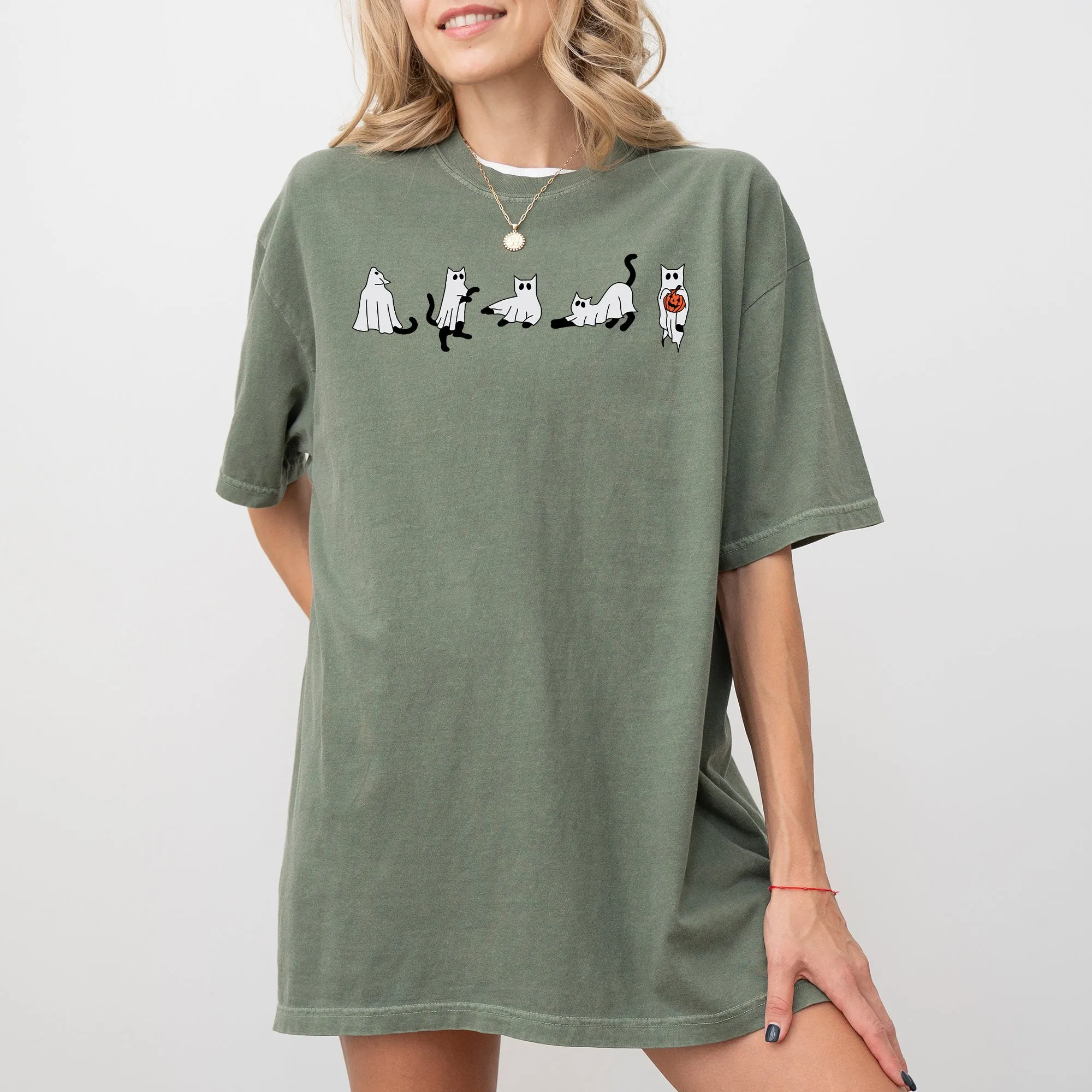 Cat Ghosts, Skeleton, Funny, Witch, Aesthetic, Meme, Halloween, Spooky, Costume, Tshirt Comfort Colors T-Shirt sold by Refinery Number One product image thumbnail 5