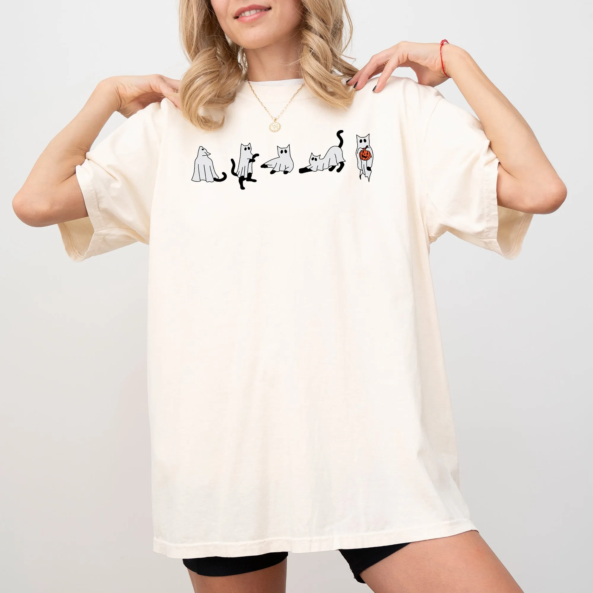 Cat Ghosts, Skeleton, Funny, Witch, Aesthetic, Meme, Halloween, Spooky, Costume, Tshirt Comfort Colors T-Shirt sold by Refinery Number One product image thumbnail 3